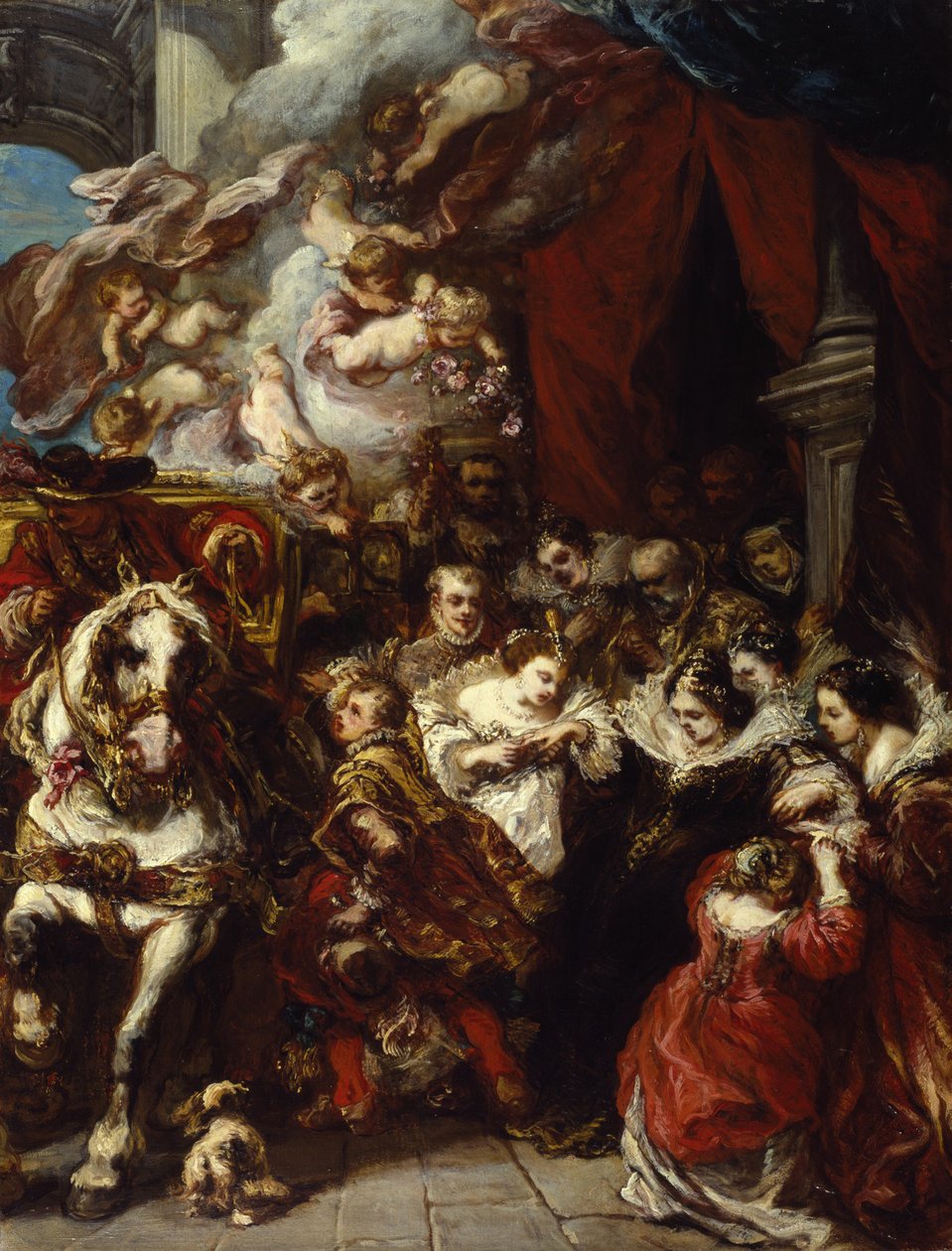 Franciaország Erzsébet (1602-44) Spanyolországba távozása, 1848 körül alkotó: Eugene Isabey