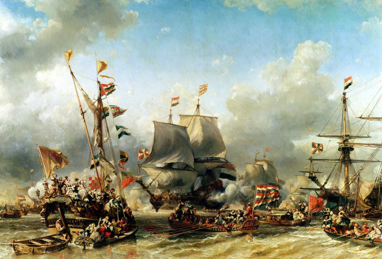 Ruyter és William de Witt behajózása 1667-ben, 1850-51 alkotó: Eugene Isabey