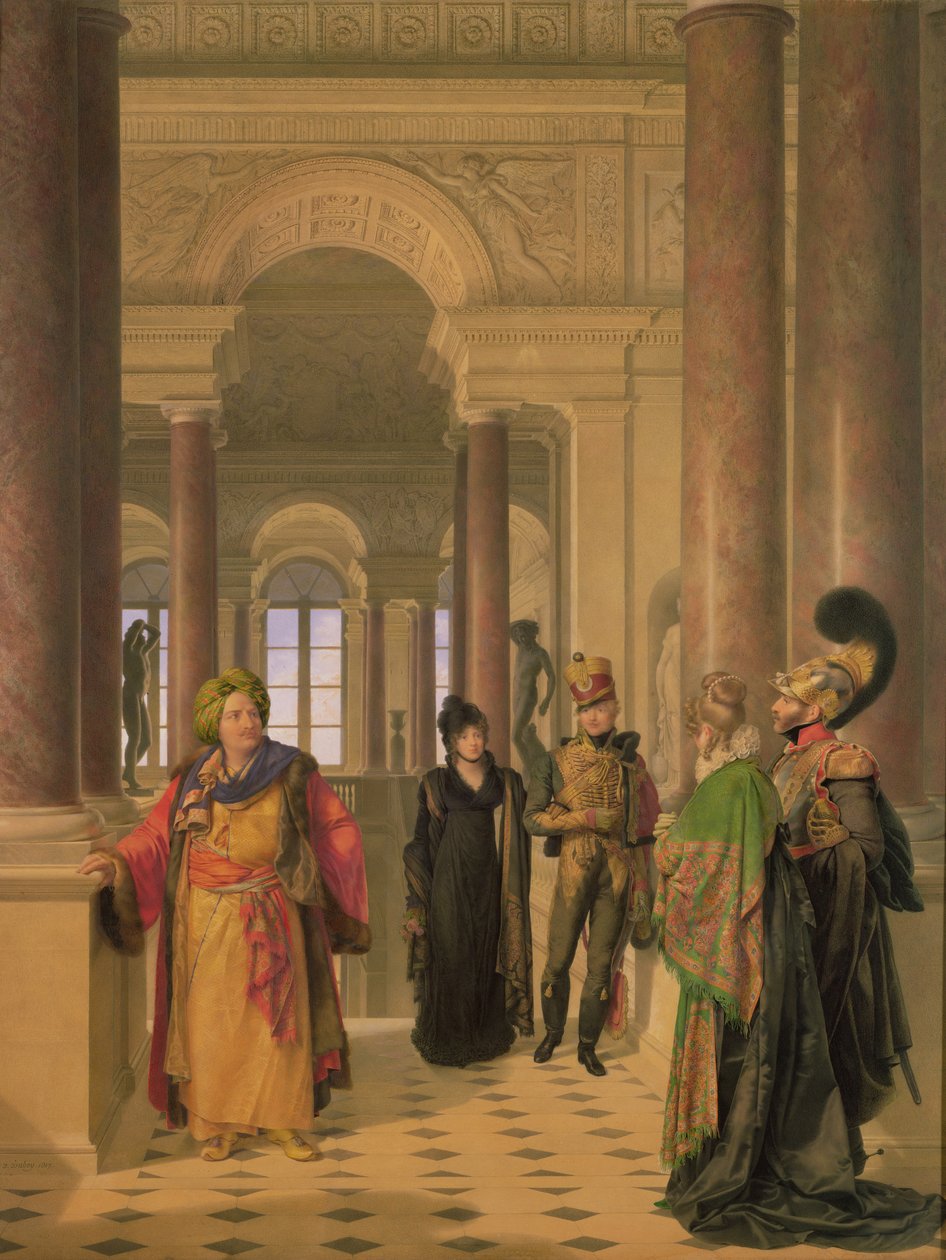 A Louvre főlépcsője, 1817 alkotó: Eugene Isabey