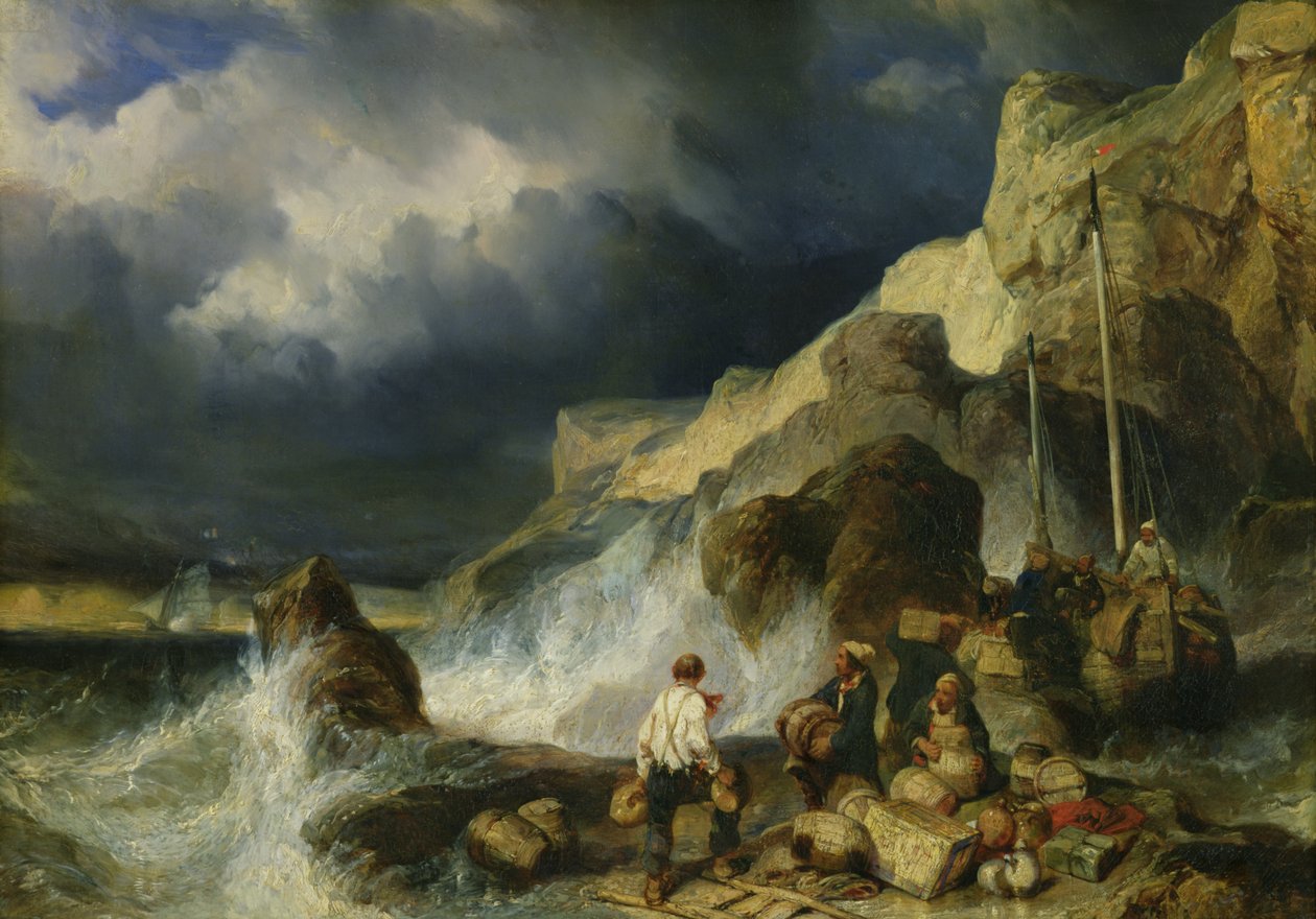 A csempészek támadása, 1837 körül alkotó: Eugene Isabey