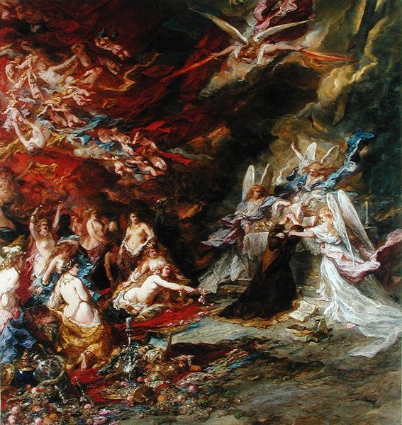Szent Antal megkísértése, 1869 körül alkotó: Eugene Isabey