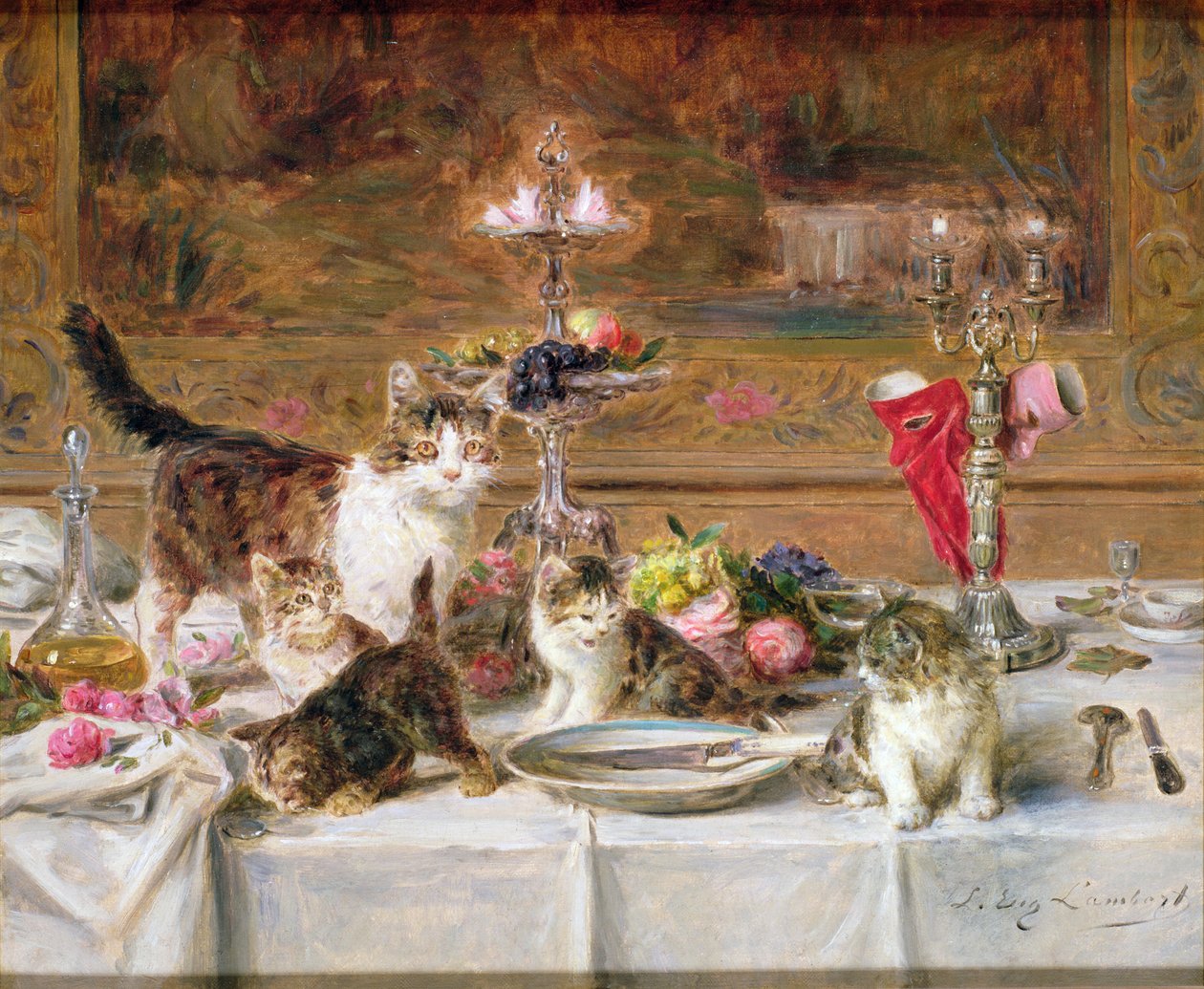 Kiscicák egy banketten, XIX alkotó: Louis Eugene Lambert