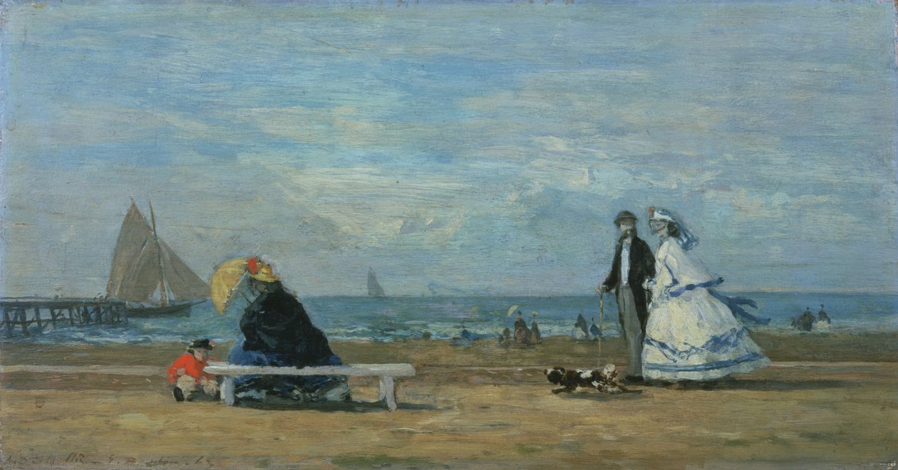 Strand Trouville -ban alkotó: Eugene Louis Boudin
