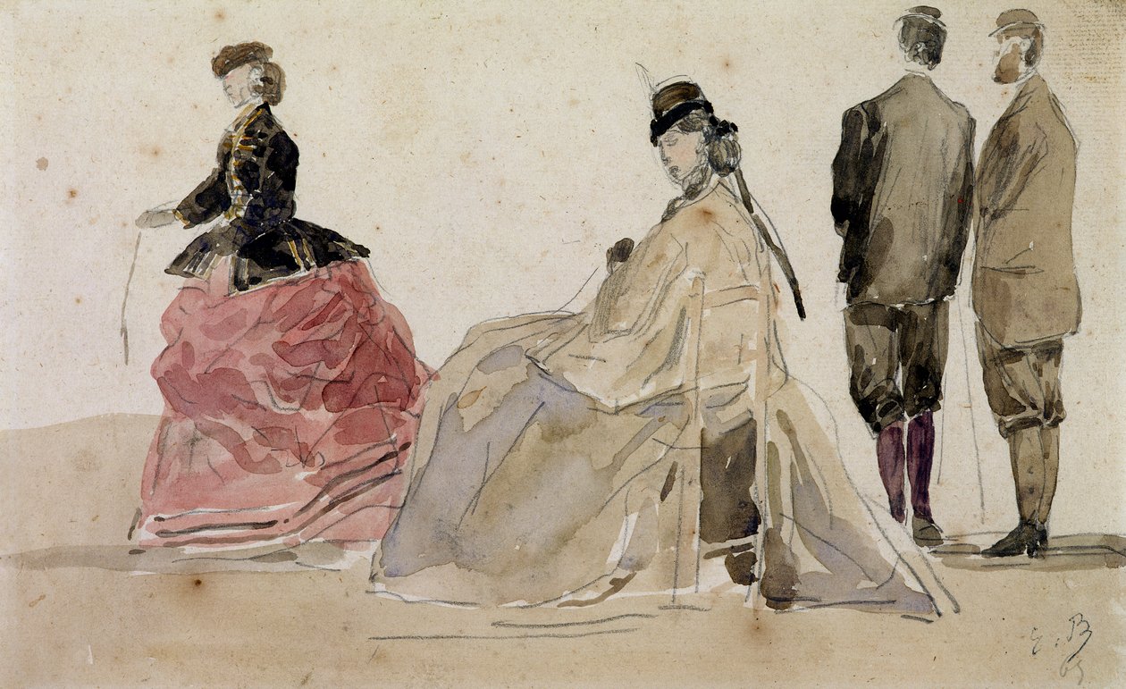 Krinolinok a tengerparton alkotó: Eugene Louis Boudin