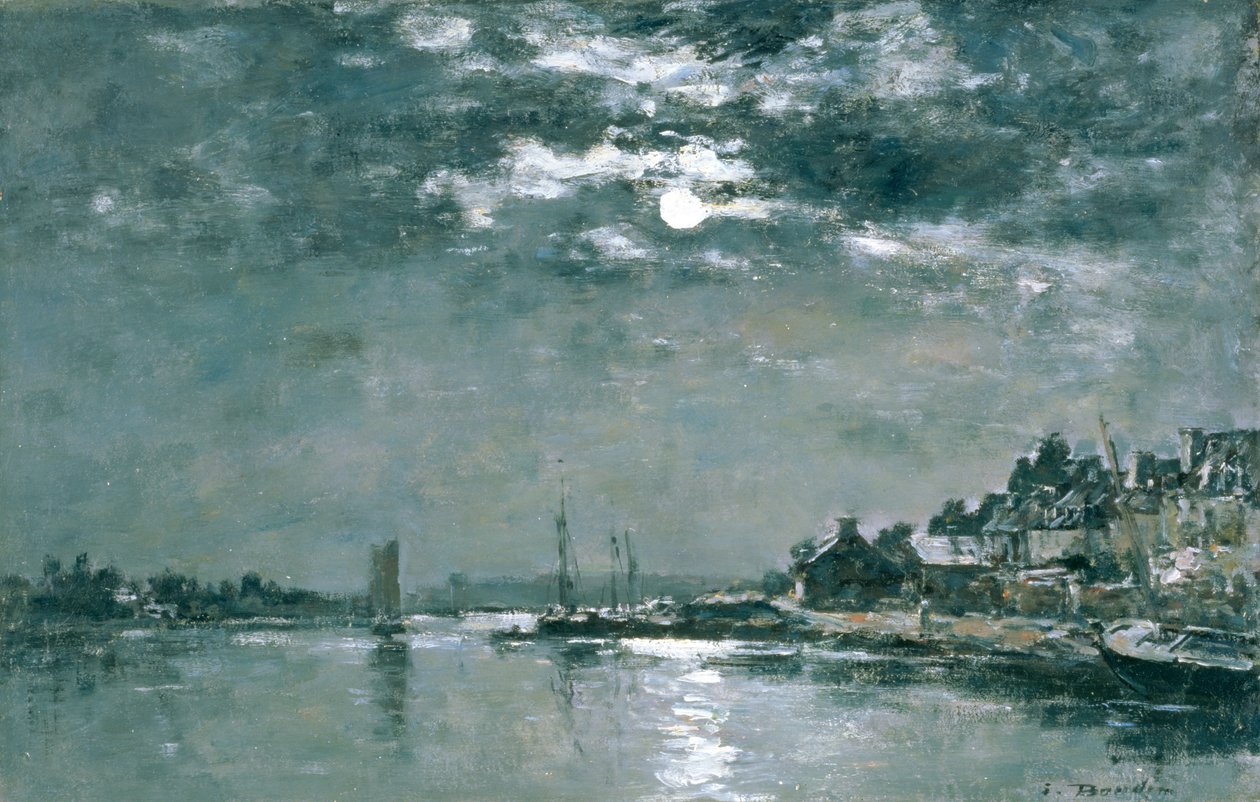 Holdfényes tengeri táj alkotó: Eugene Louis Boudin