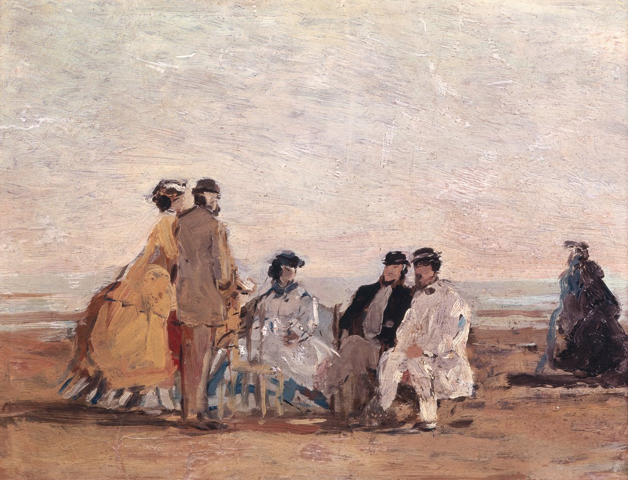 A Trouville-i tengerparton, 1865 körül alkotó: Eugene Louis Boudin