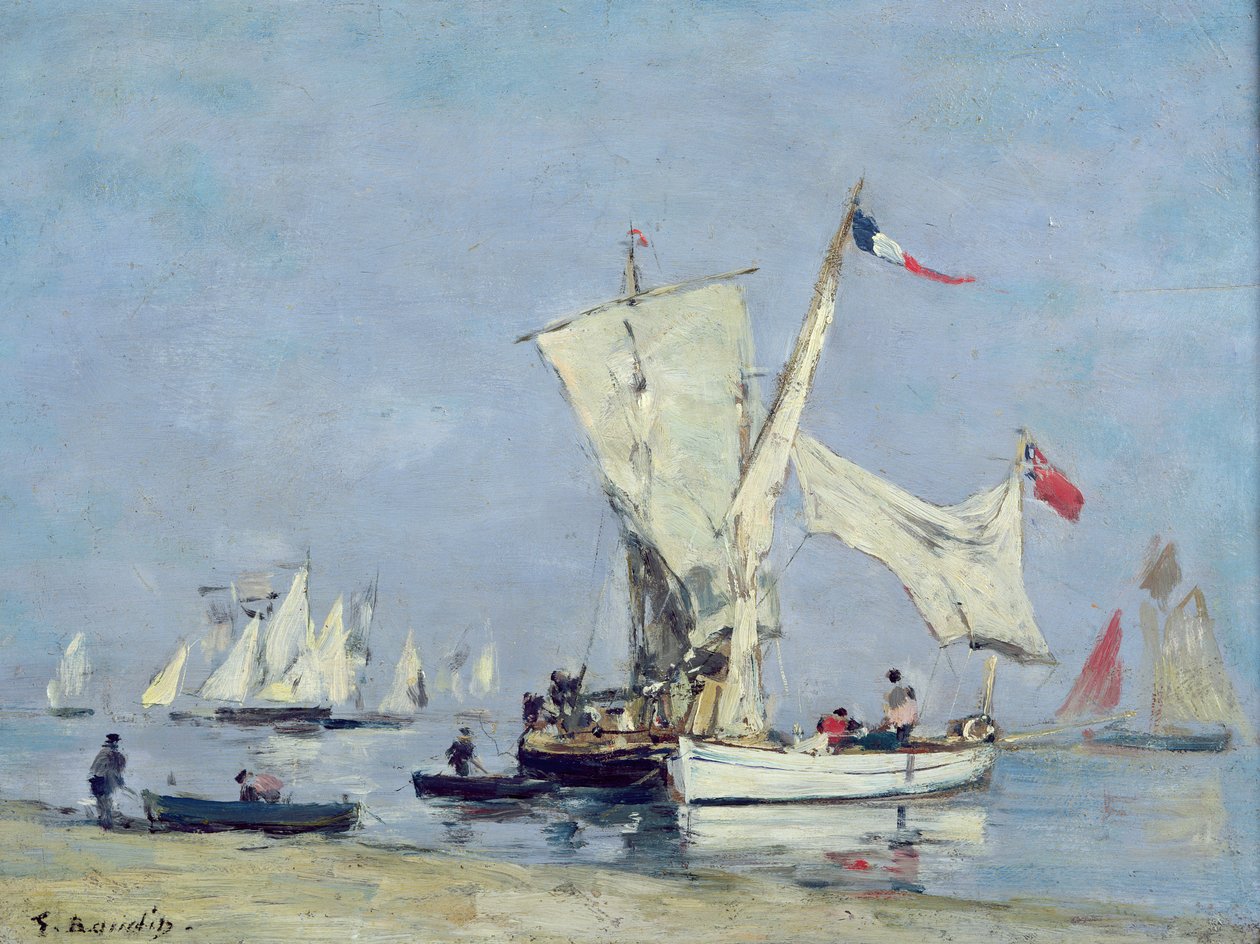 Vitorlás hajók, 1869 körül alkotó: Eugene Louis Boudin
