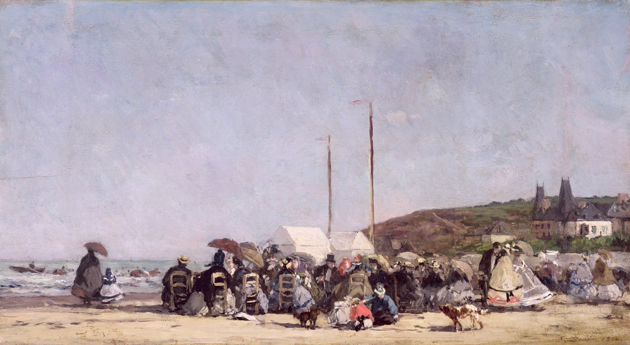 A trouville-i tengerpart, 1864 alkotó: Eugene Louis Boudin