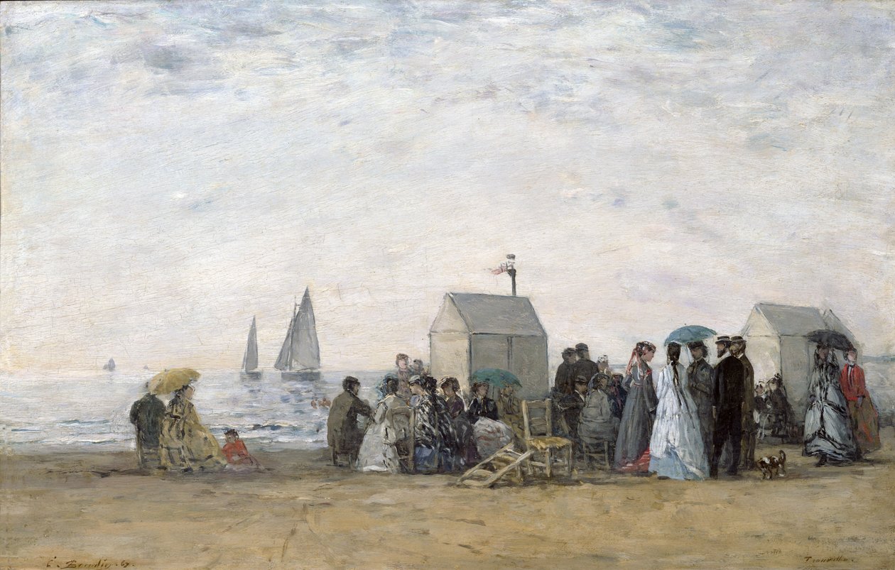A trouville-i tengerpart, 1867 alkotó: Eugene Louis Boudin