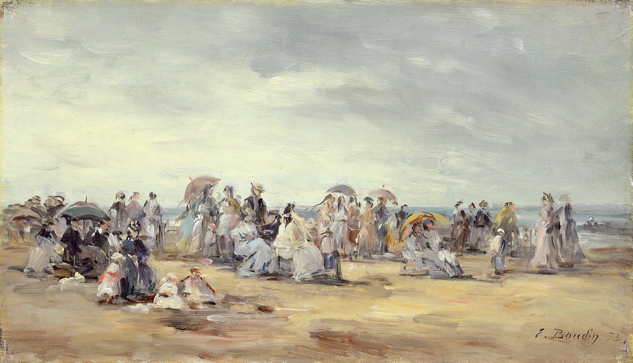 A trouville-i tengerpart, 1873 alkotó: Eugene Louis Boudin