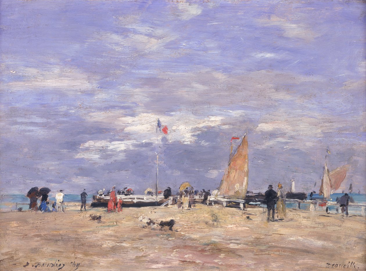 A deauville-i móló, 1869 alkotó: Eugene Louis Boudin