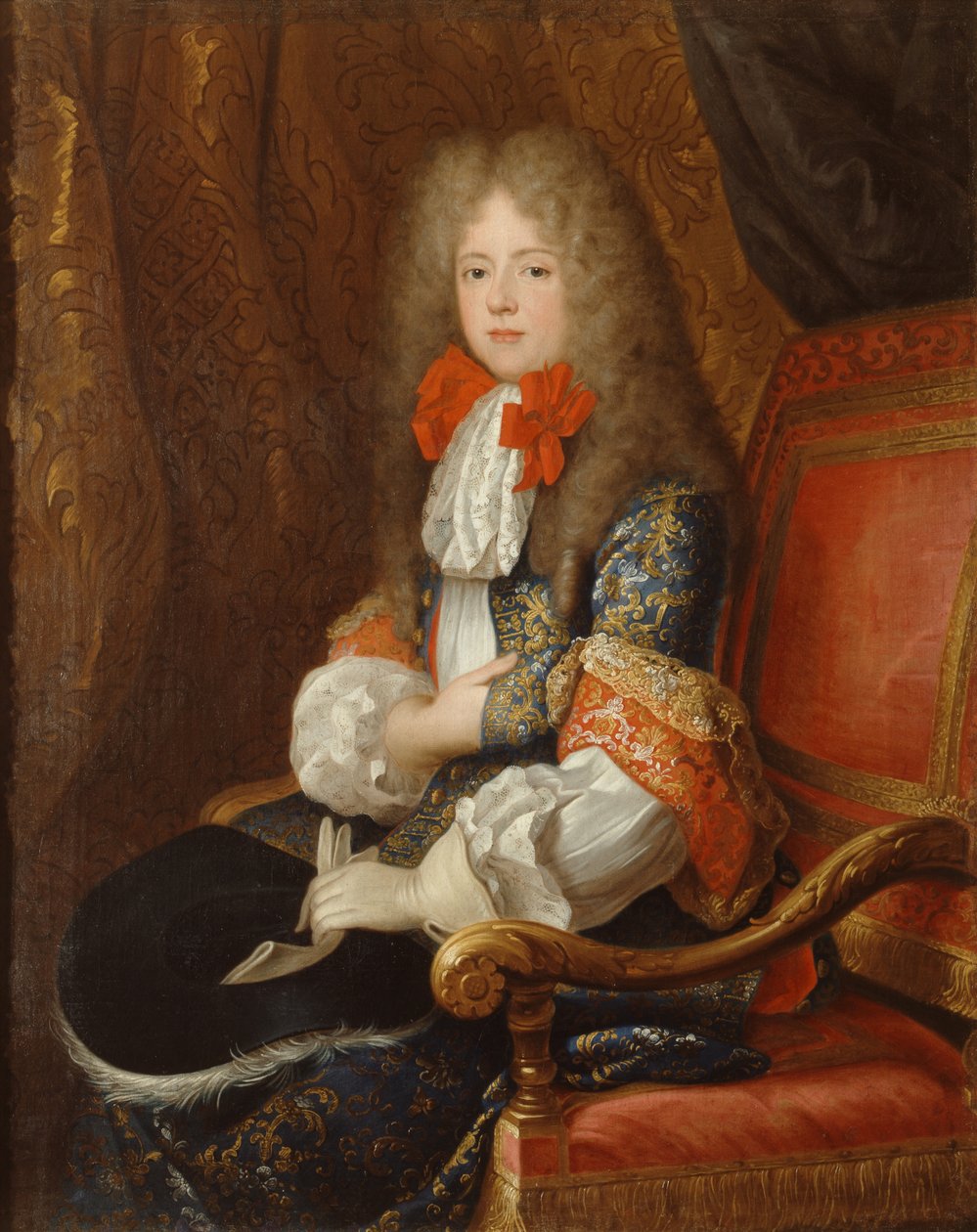 Liselotte von der Pfalz, Orléans hercegné portréja vadászruhában (1652-1722) alkotó: Louis Ferdinand Elle the Younger