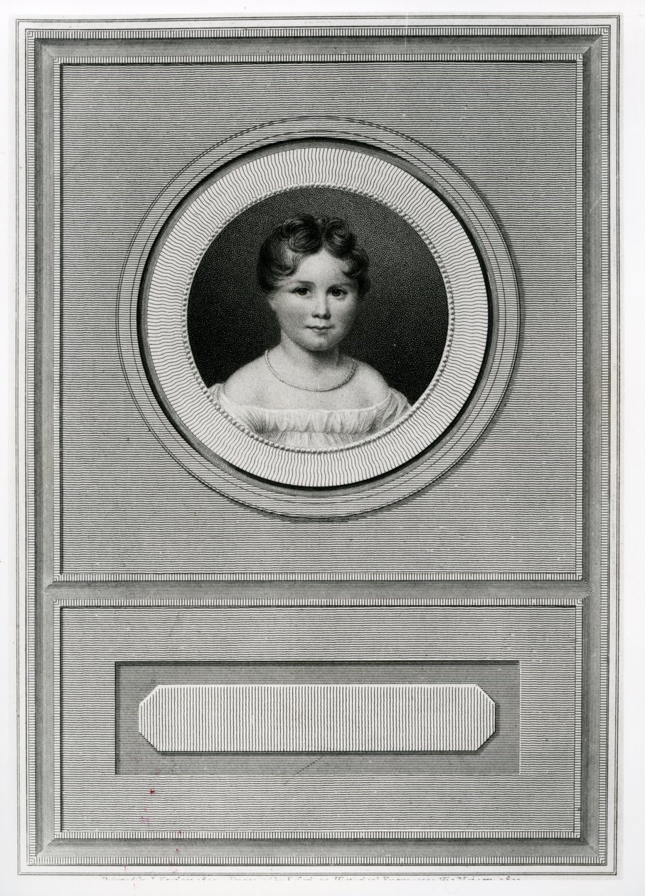 Augusta Ada Byron (1815-52) portréja, amelyet Edward Scriven (1775-1841) vésett, 1820 alkotó: Louis Ferriere