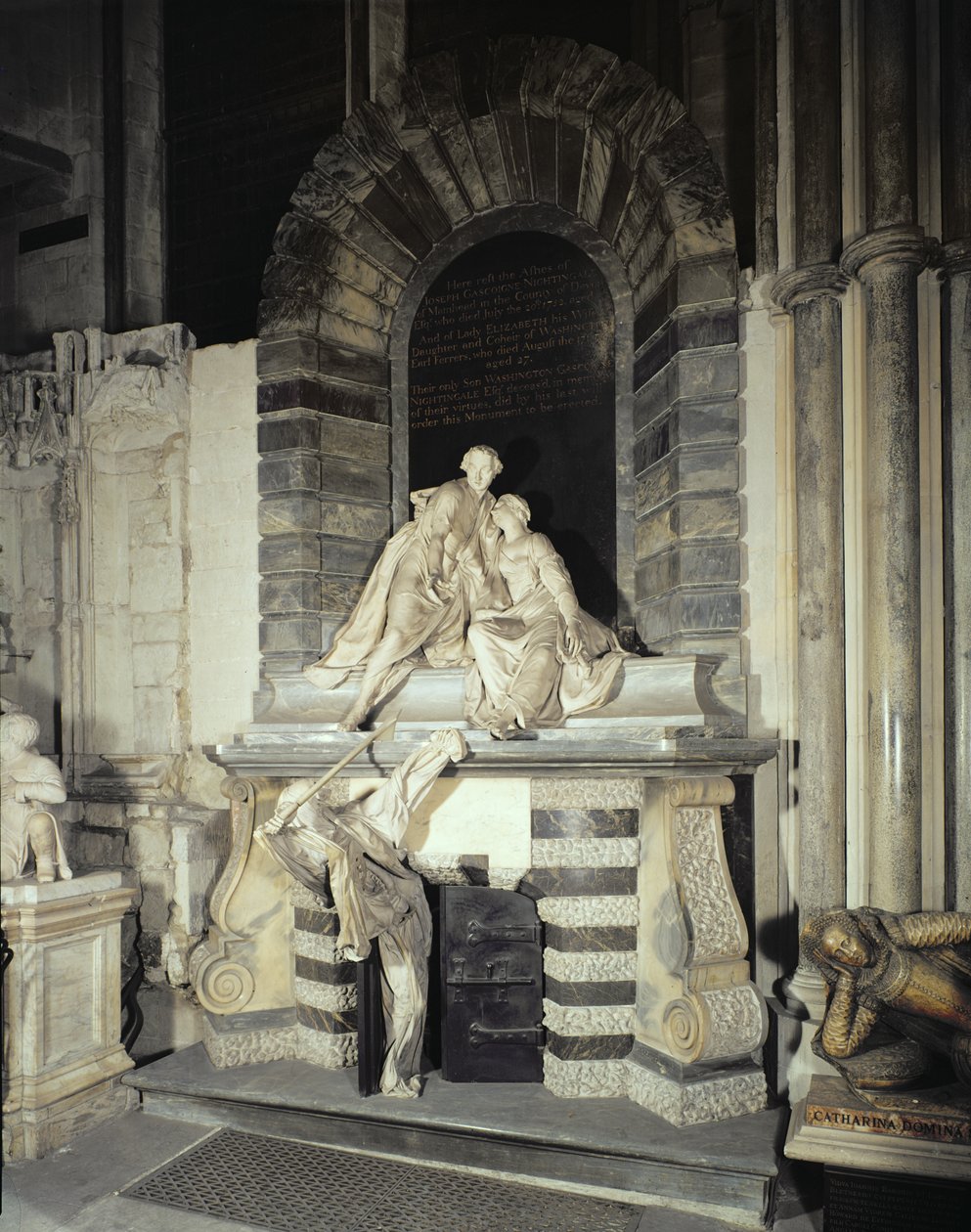 Sir Joseph és Lady Elizabeth Nightingale sírja (megh. 1731), 1761 (márvány) alkotó: Louis Francois Roubillac