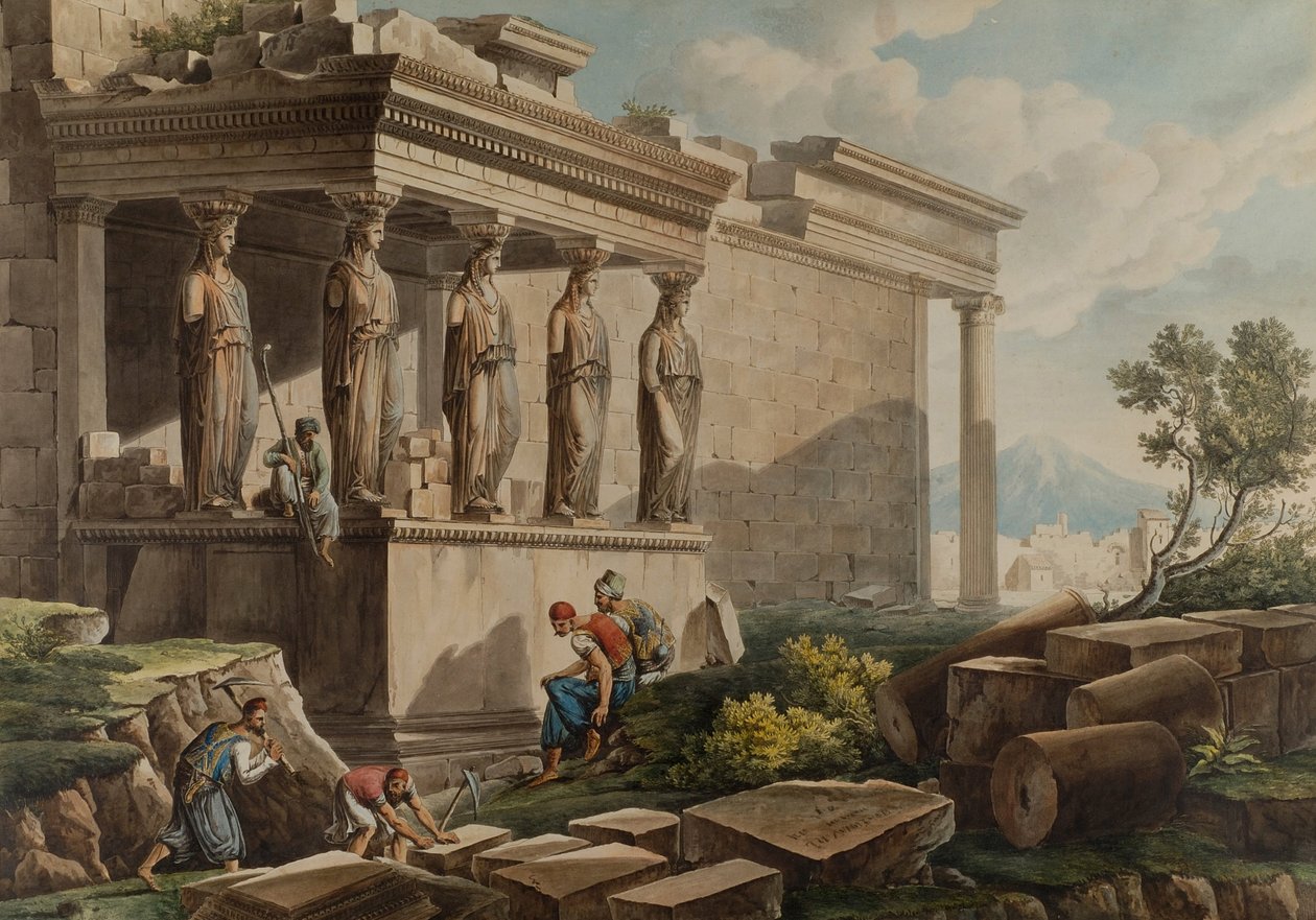 A kariatidák tornáca az Erechtheionon alkotó: Louis Francois Cassas