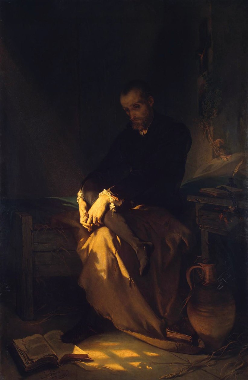 Borz a börtönben, 1853 alkotó: Louis Gallait