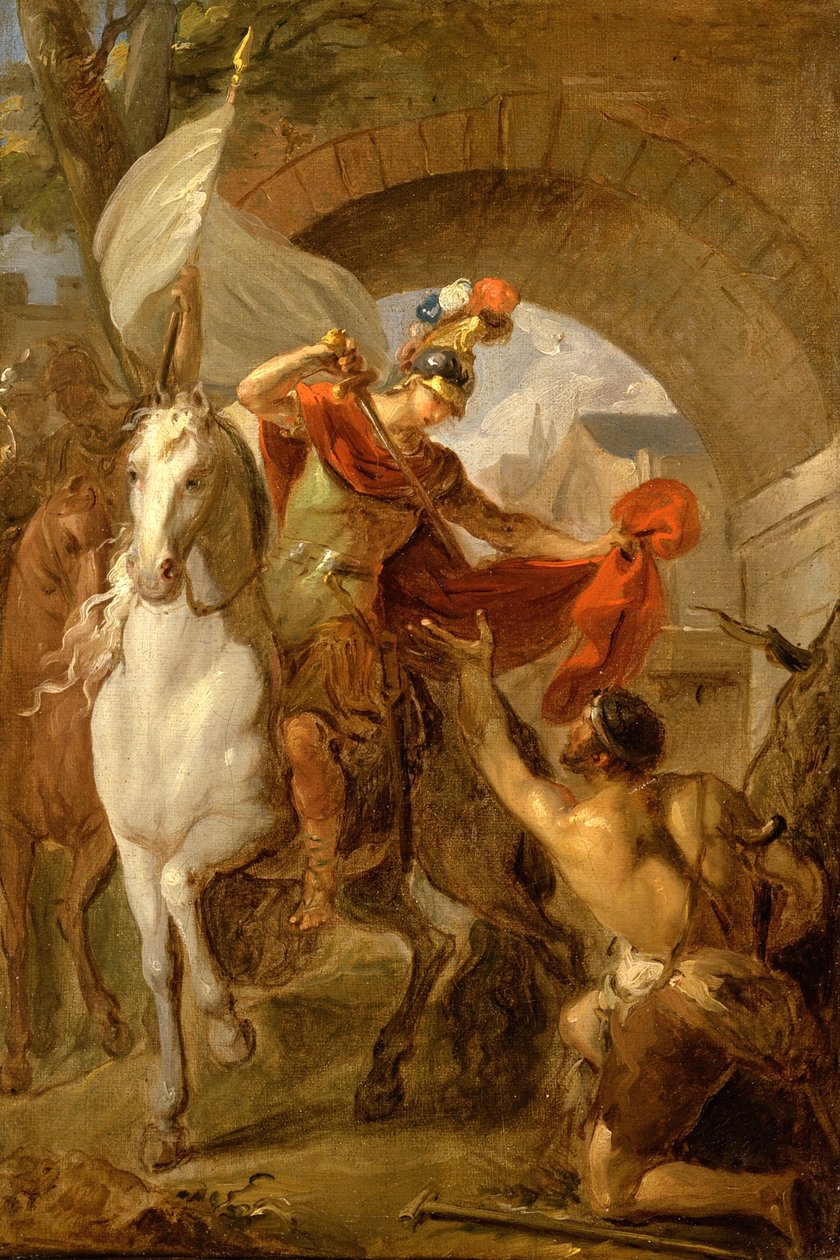 Szent Márton kabátját megosztja egy koldussal, 1737 körül alkotó: Louis Galloche