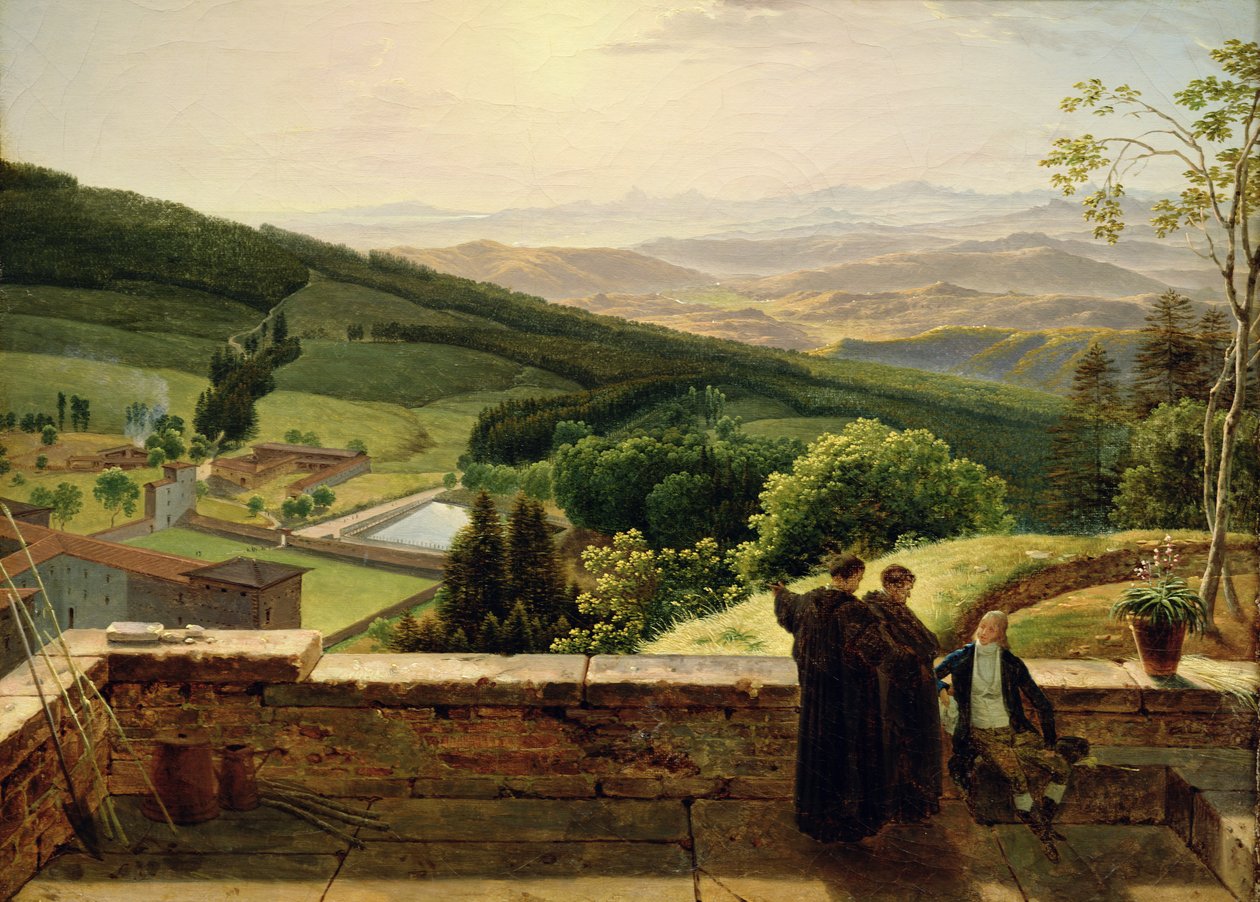 Vallombrosa látképe, Firenze közelében alkotó: Louis Gauffier