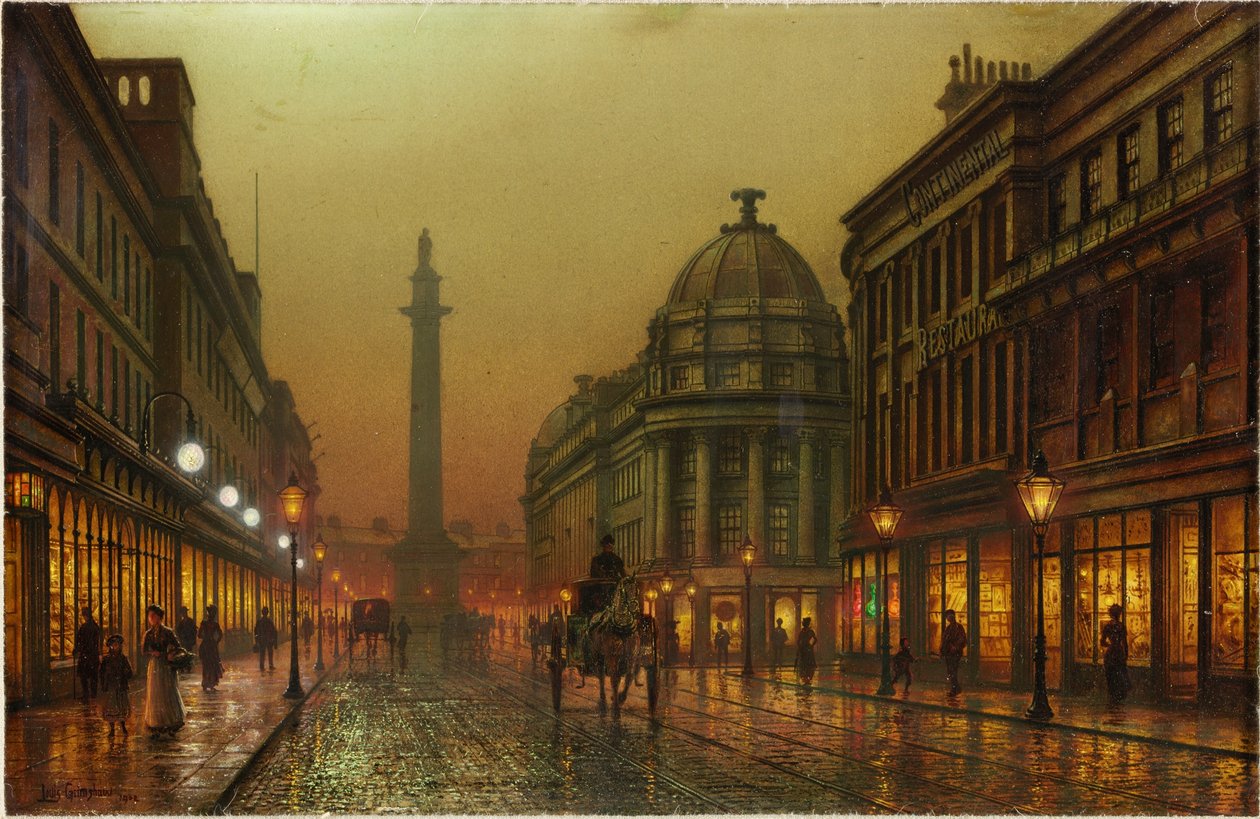 Grainger Street, Newcastle upon Tyne, 1902 alkotó: Louis Grimshaw