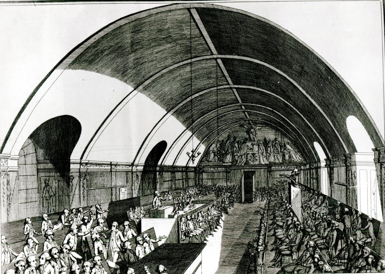 A jakobinus klub találkozója, 1791 alkotó: Louis Joseph I Masquelier