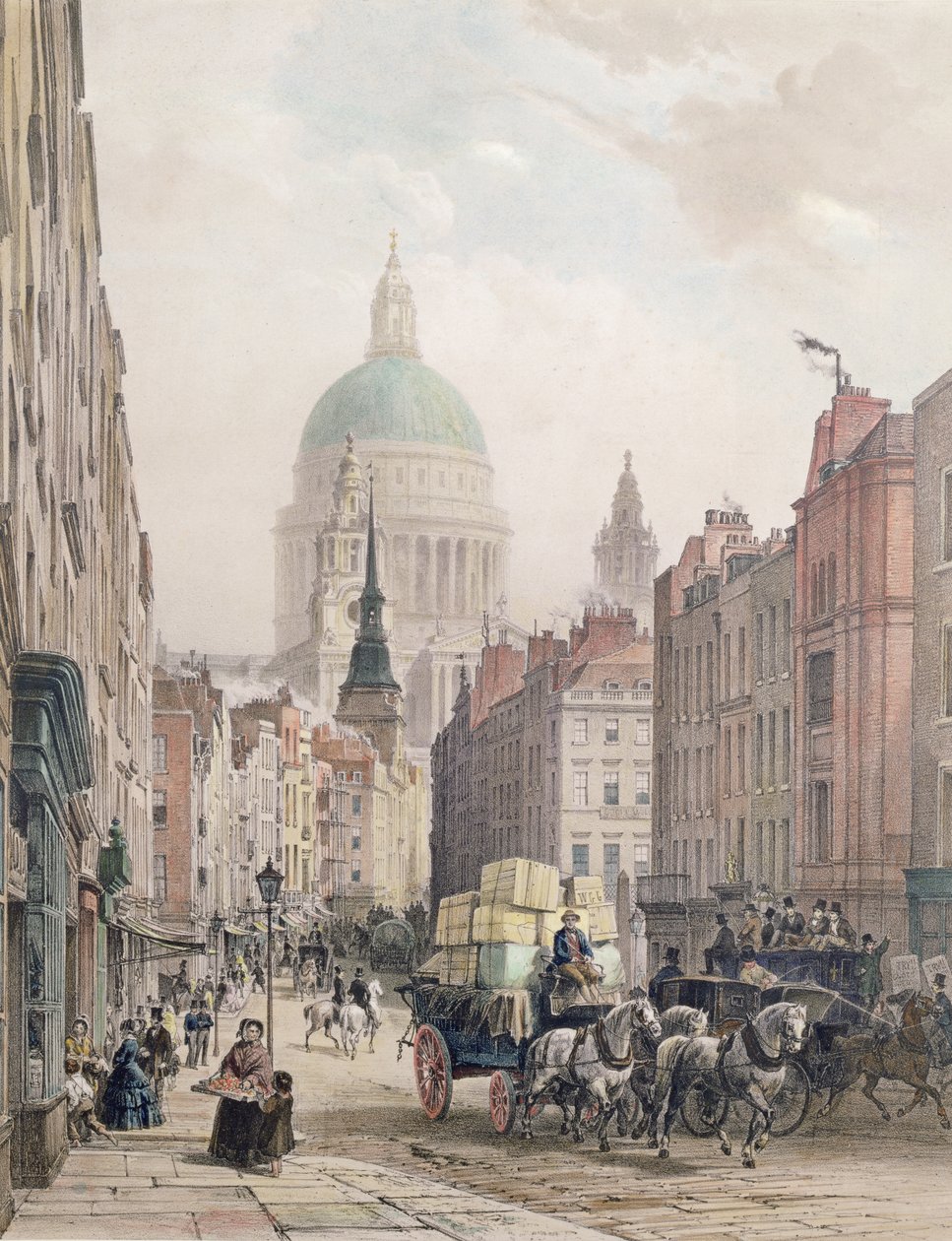 Fleet Street, 1850 körül alkotó: Louis Jules Arnout