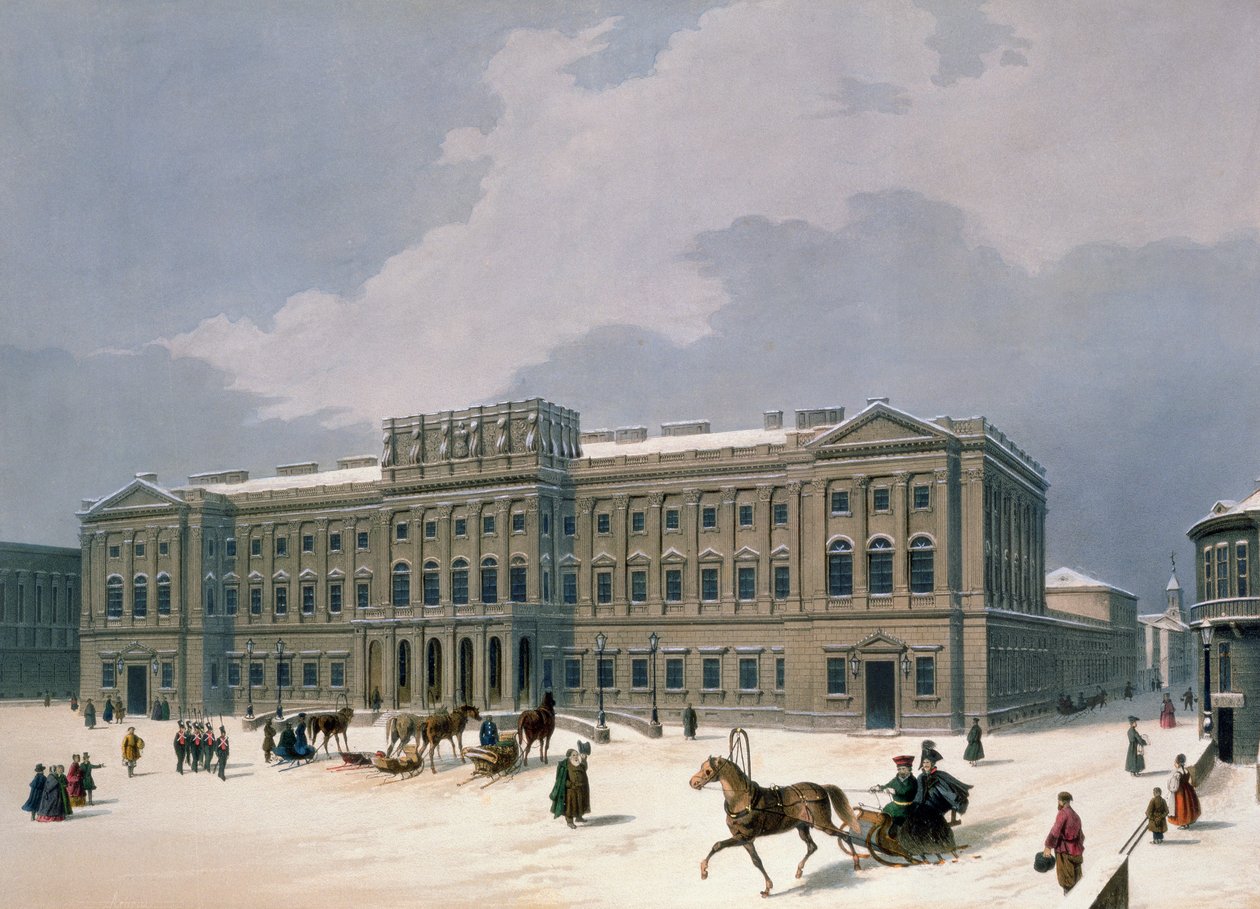 Leuchtenberg nagyhercegi palotája Szentpéterváron, Lemercier nyomtatása, Párizs, 1840-es évek alkotó: Louis Jules Arnout
