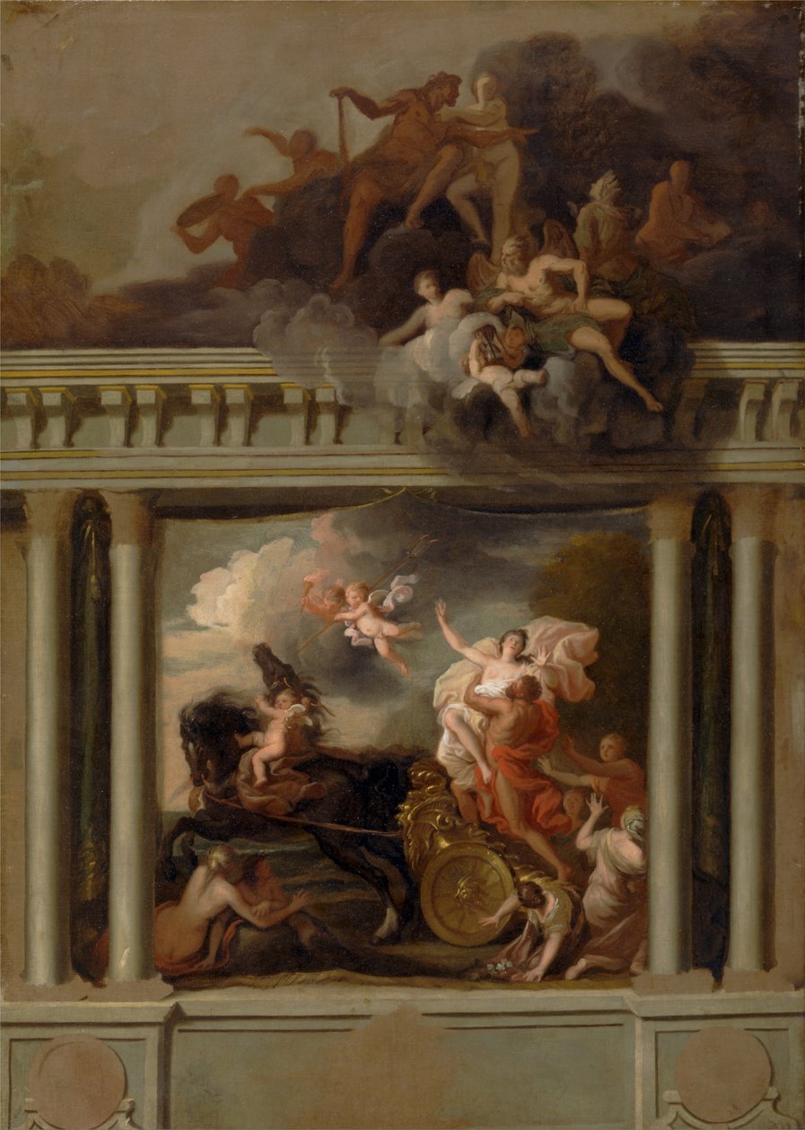 A nemi erőszak, a londoni Devonshire House lépcsőházának tervezése alkotó: Louis Laguerre