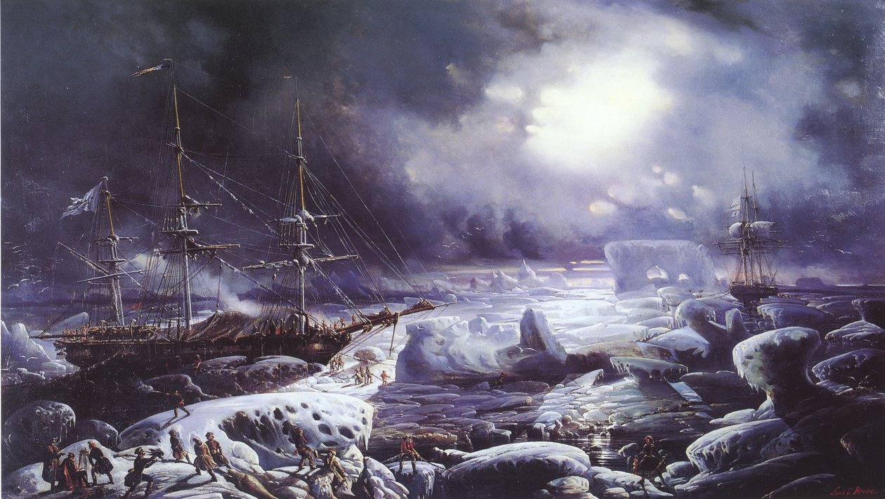 Az Astrolabe és Zélée 1838 februárjában rekedtek az Ausztrál -óceánon alkotó: Louis Le Breton
