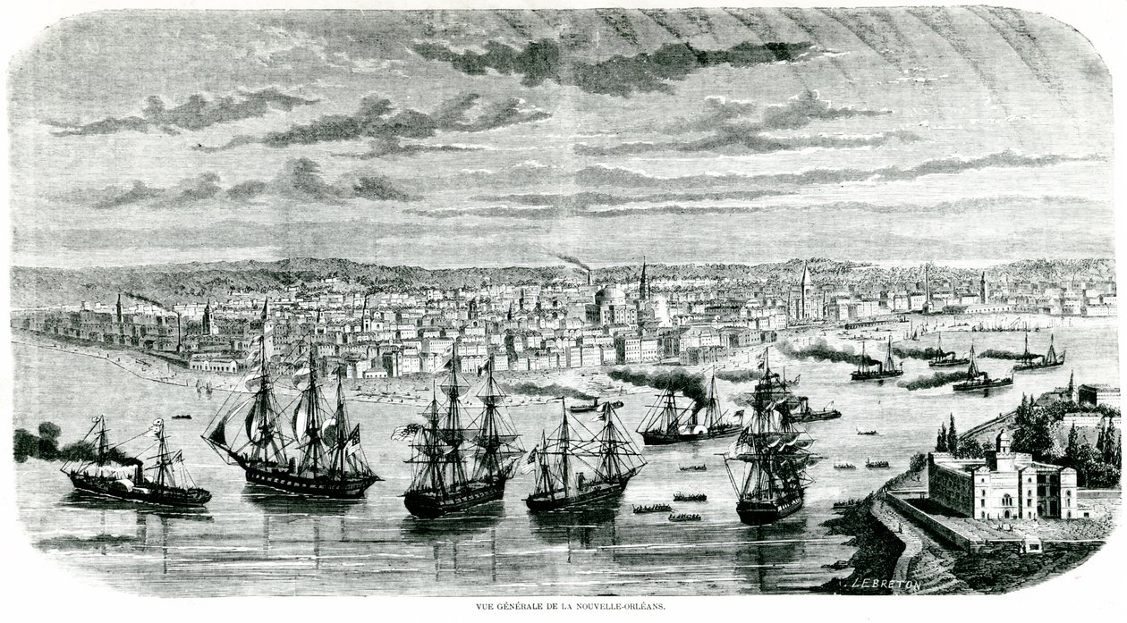 New Orleans látképe, 1862 alkotó: Louis Le Breton