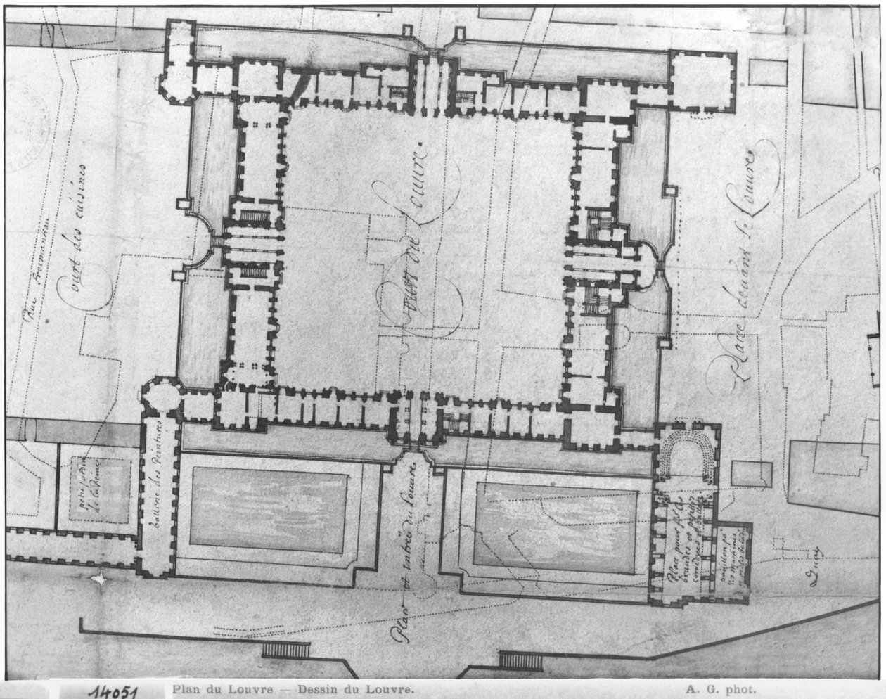 A Louvre keleti épületeinek terve, a "Recueil du Louvre"-ból, 1. kötet, 21. oldal. alkotó: Louis Le Vau