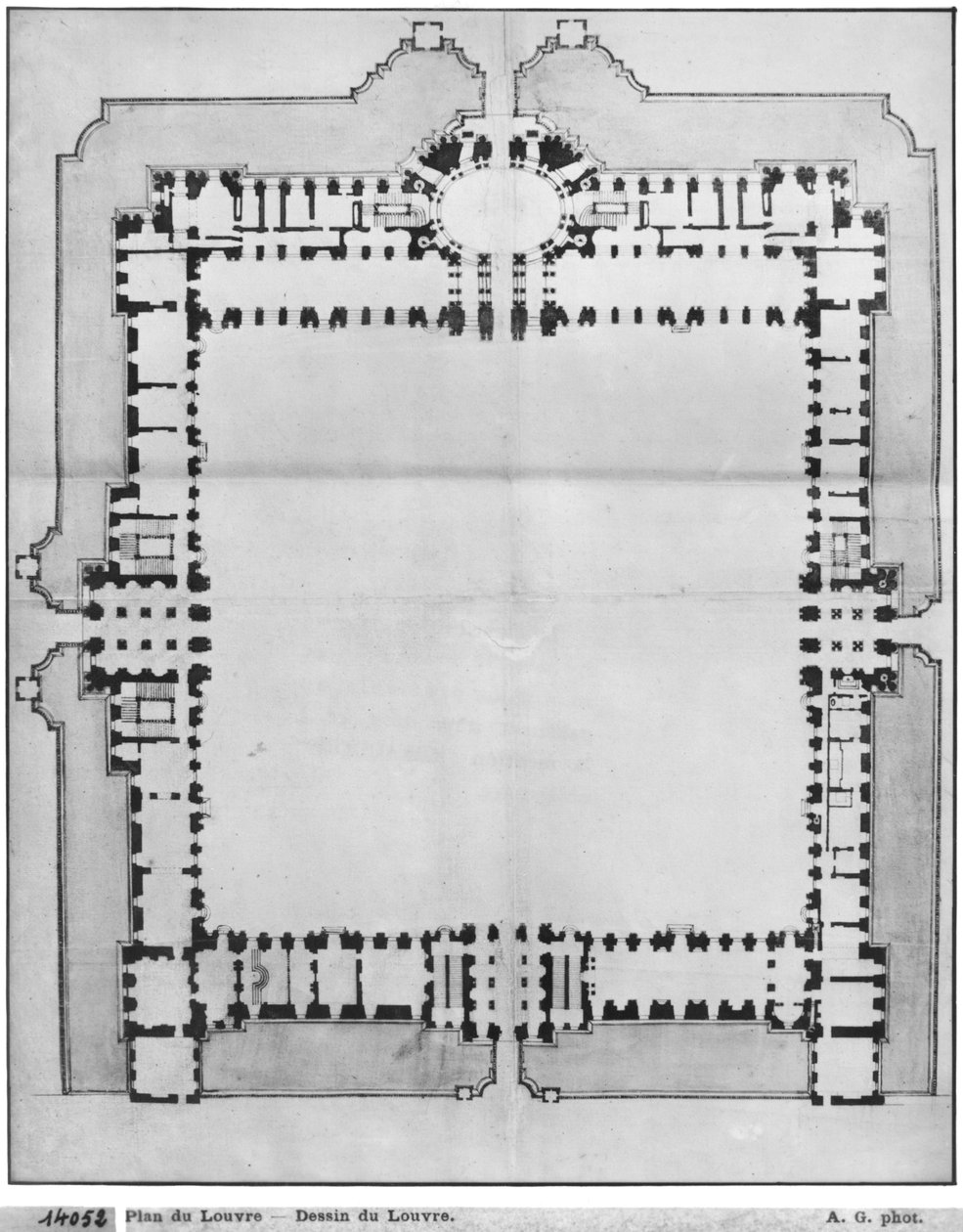Tervezés a Louvre keleti épületeihez, a „Recueil du Louvre”-ból, 1. kötet, 5. fol. alkotó: Louis Le Vau