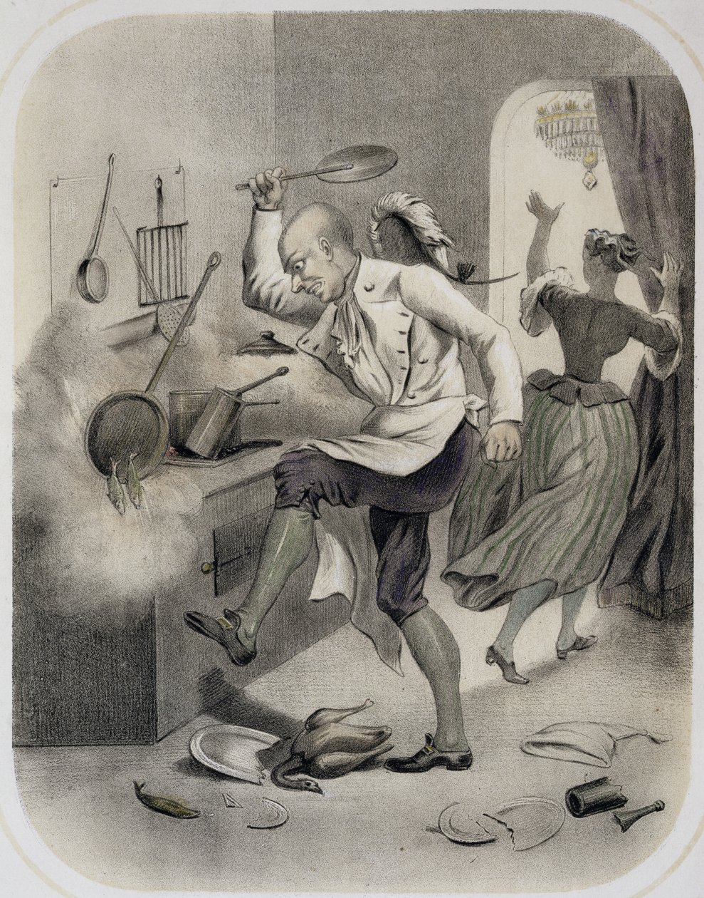 Harag a konyhában, a hét halálos bűnt ábrázoló nyomatsorozatból, 1850 körül alkotó: Louis Leopold Boilly