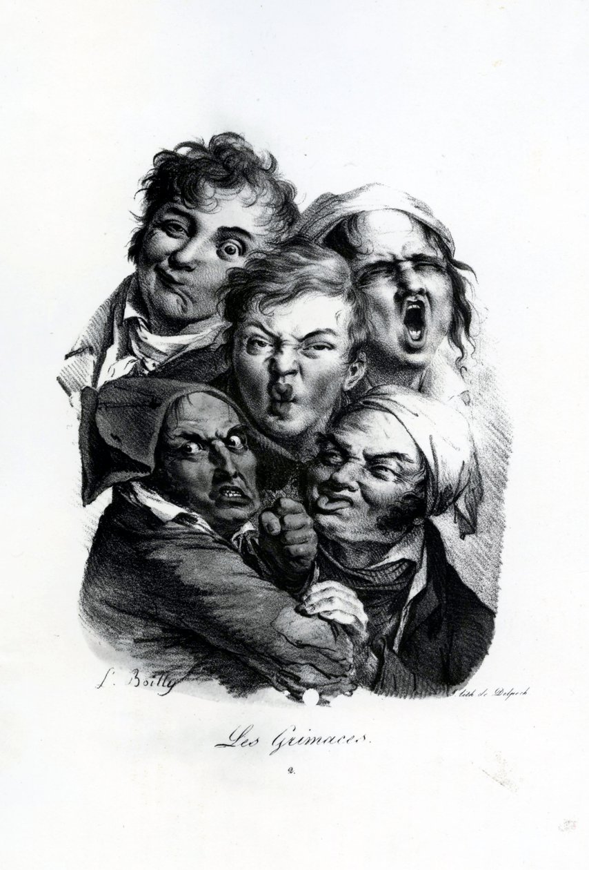 A grimaszok, 1823 körül (litográfia) alkotó: Louis Leopold Boilly