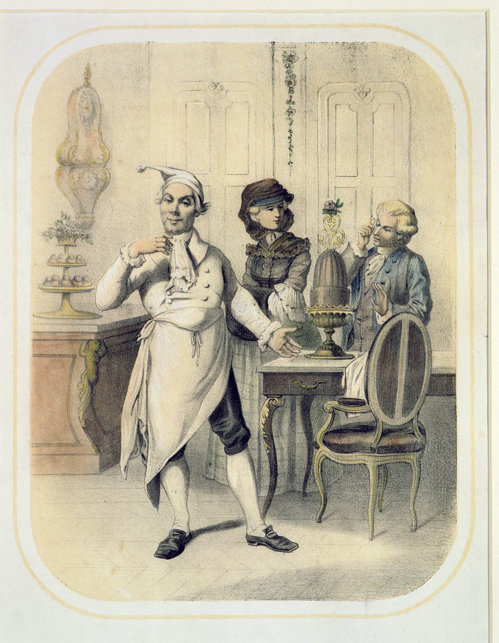 Büszkeség a konyhában, a hét halálos bűnt ábrázoló nyomatsorozatból, 1850 körül alkotó: Louis Leopold Boilly