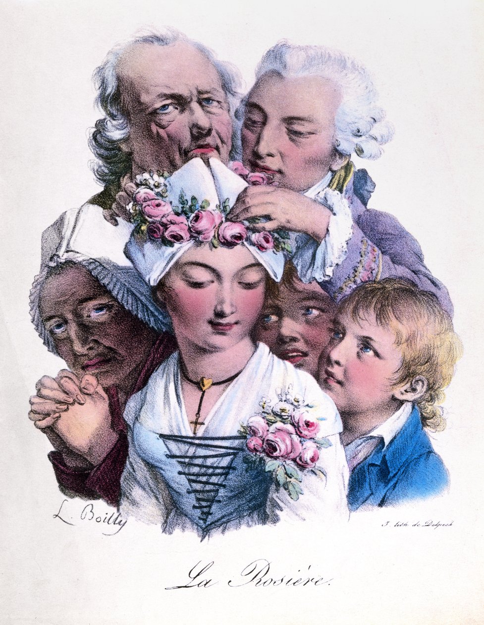 Az erényes leányzót rózsákkal koronázzák meg, 1825 körül alkotó: Louis Leopold Boilly