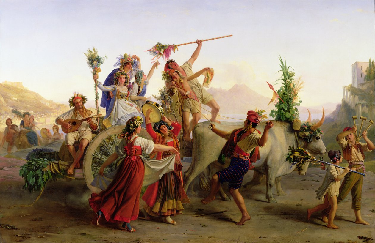 Az ív Madonna körmenetének visszatérése, Nápoly közelében, 1827 alkotó: Louis Leopold Robert