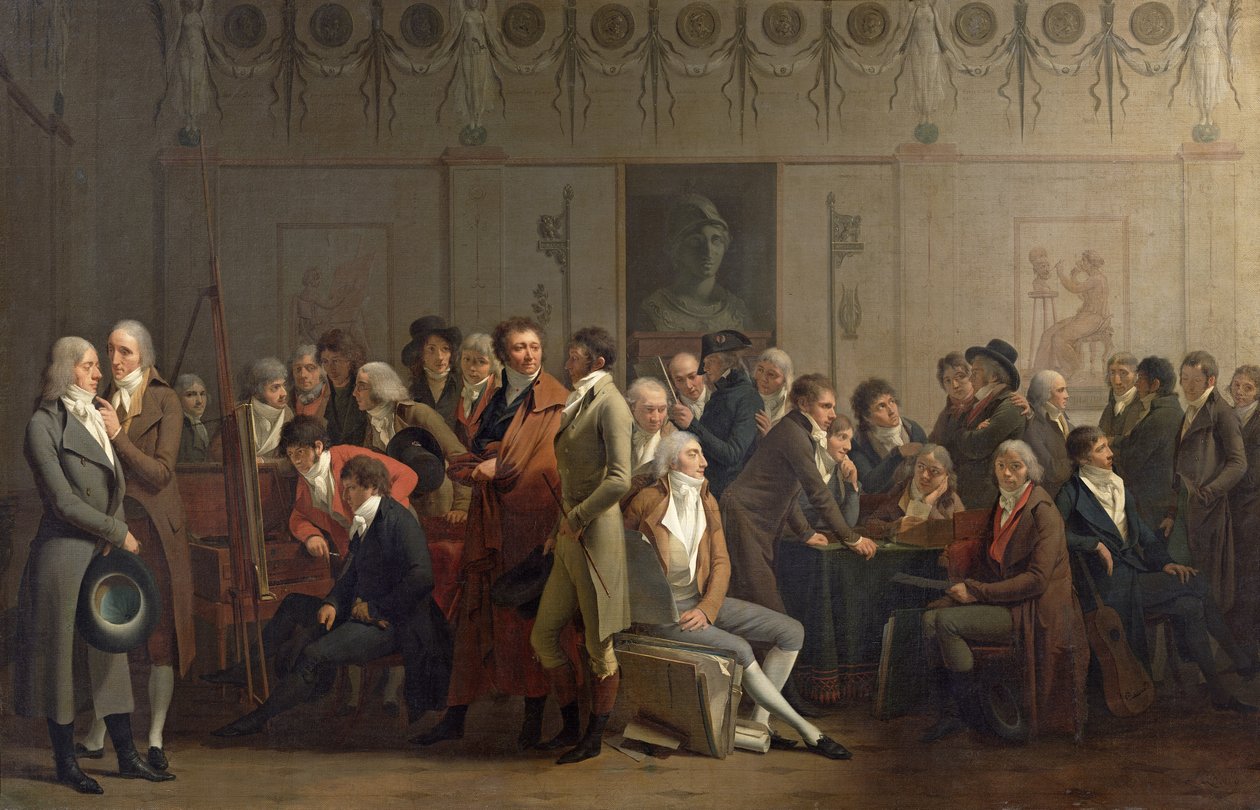 Művészek találkozója az Isabey Stúdióban, 1798 alkotó: Louis Leopold Boilly