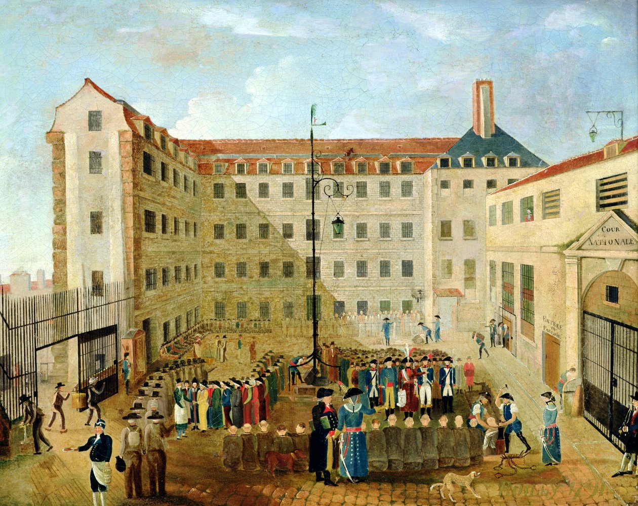 A foglyok megbilincselése Bicetre-ben, 1791 alkotó: Louis Leopold Boilly