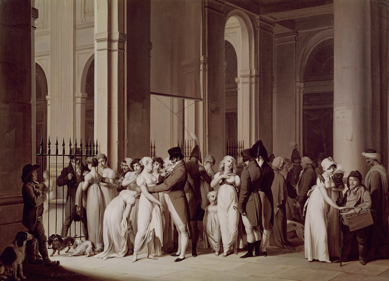 A Palais Royal galériái, Párizs, 1809 alkotó: Louis Leopold Boilly