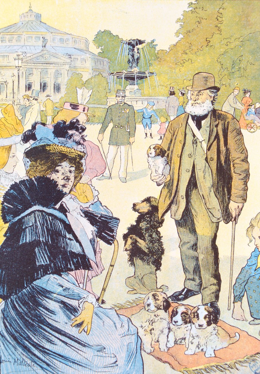 A Ledoyen étterem előtt a Champs-Elysées-n, Párizs, 1897. alkotó: Louis Malteste