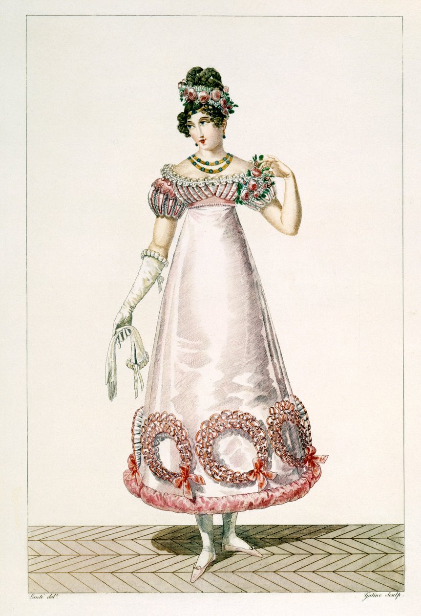 Női báli ruha, metszett Georges Jacques Gatine (1773-1831), 1780 alkotó: Louis Marie Lante