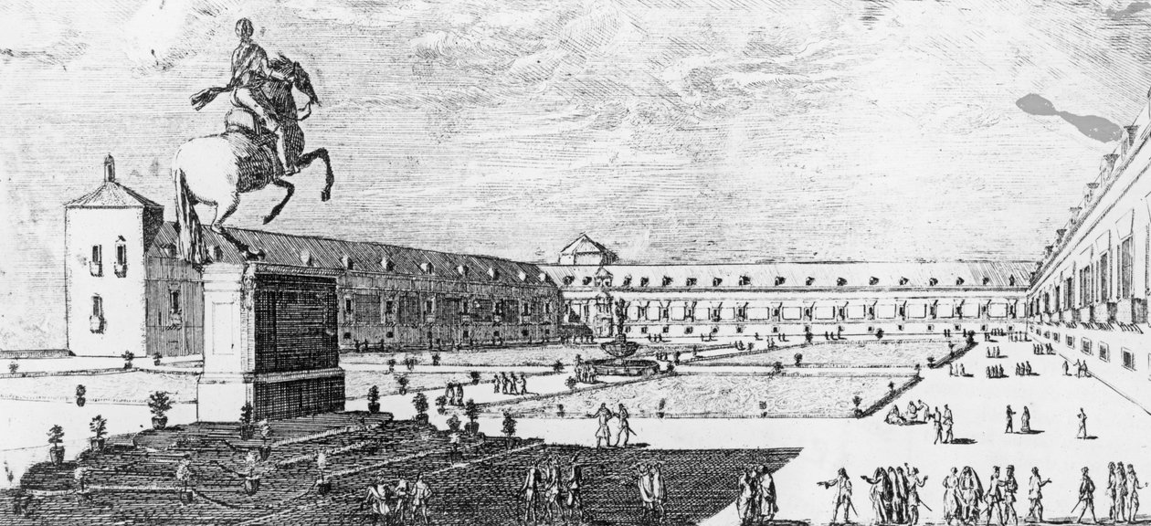 A Buen Retiro Palota homlokzata és bejárata, Madrid alkotó: Louis Meunier