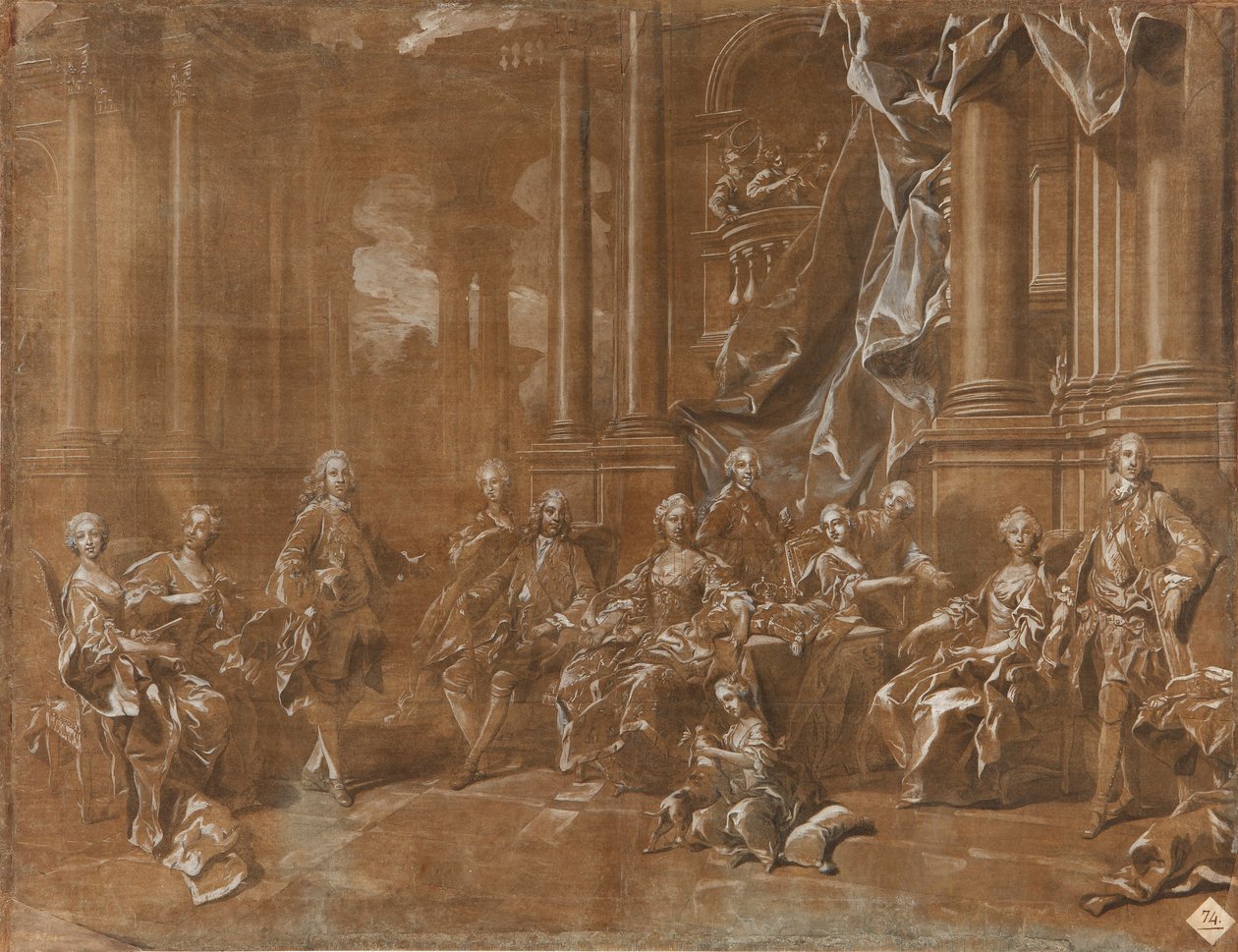 Felipe V. családja. alkotó: Louis Michel van Loo