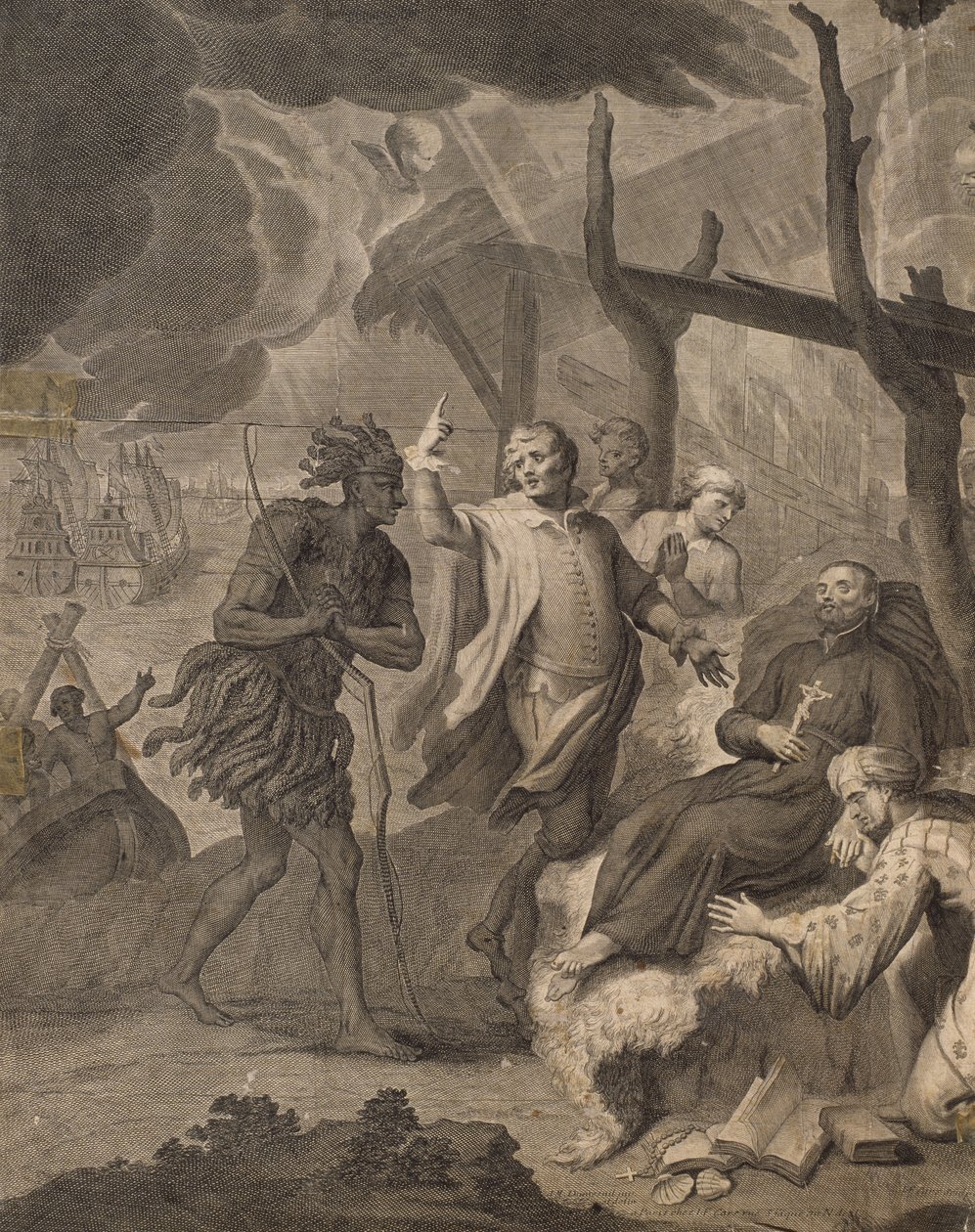 Az első franciák megérkeztek Kanadába, vésette Laurent Cars (1699-1771) alkotó: Louis Michel Dumesnil