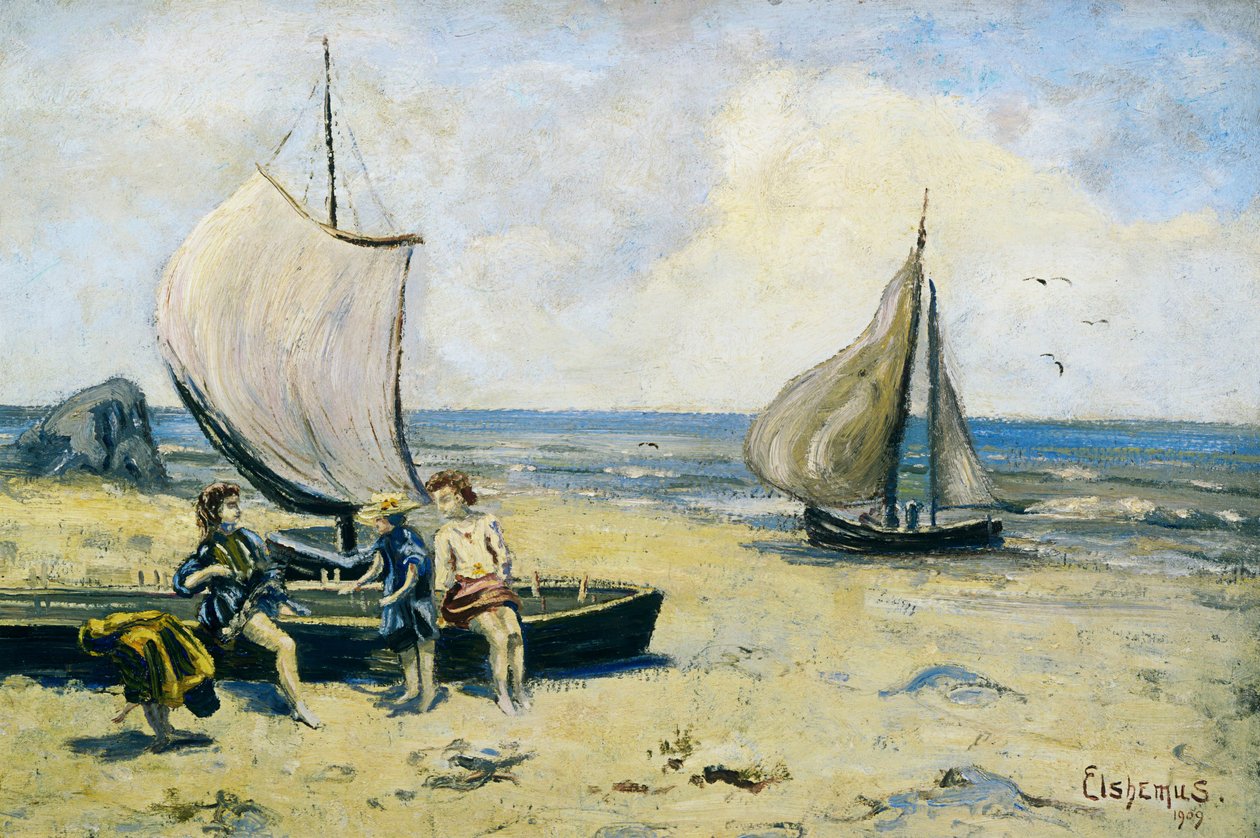 Gyermekek a tengerparton alkotó: Louis Michel Eilshemius