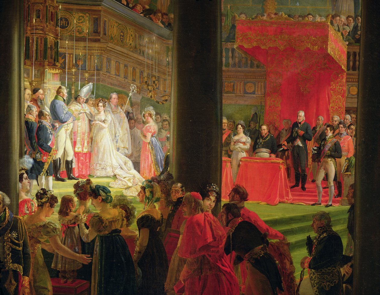Marie-Caroline de Bourbon, a két Szicília hercegnője és Charles-Ferdinand de France, Berry hercegének házassága 1816. június 17-én alkotó: Louis Nicolas Lemasle