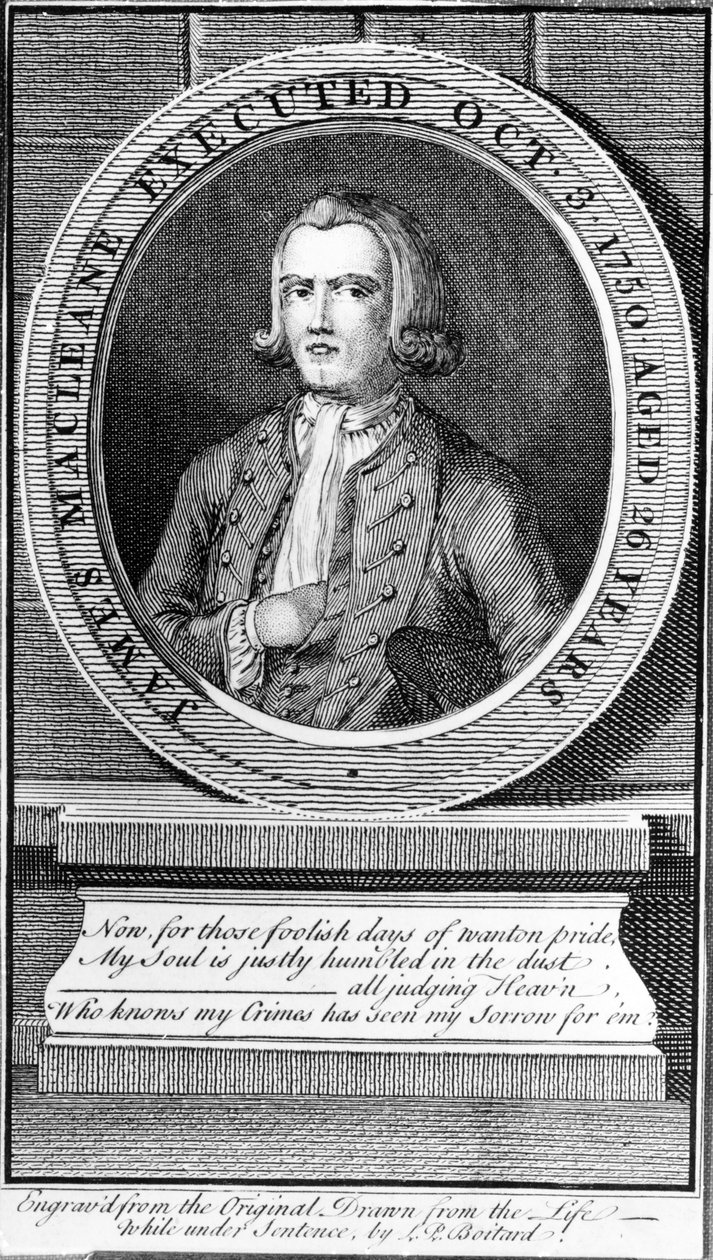 James Macleane kivégzése 1750. október 3., 26 éves, 1750 alkotó: Louis Philippe Boitard