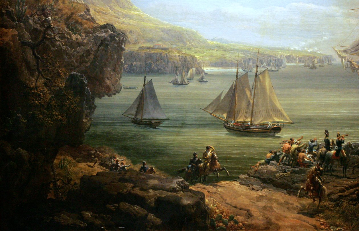 A Poursuivante harca a Hercules brit hajó ellen alkotó: Louis Philippe Crepin