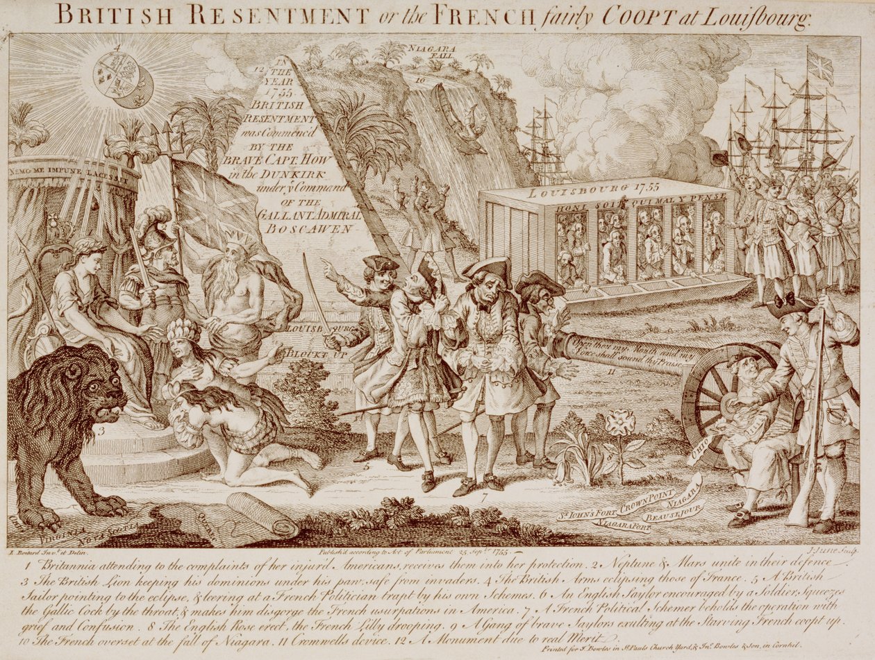 A British Resentment vagy a francia Fairly Coopt Louisbourgban, 1755. szeptember 25-én (lásd még: 251585) alkotó: Louis Philippe after Boitard
