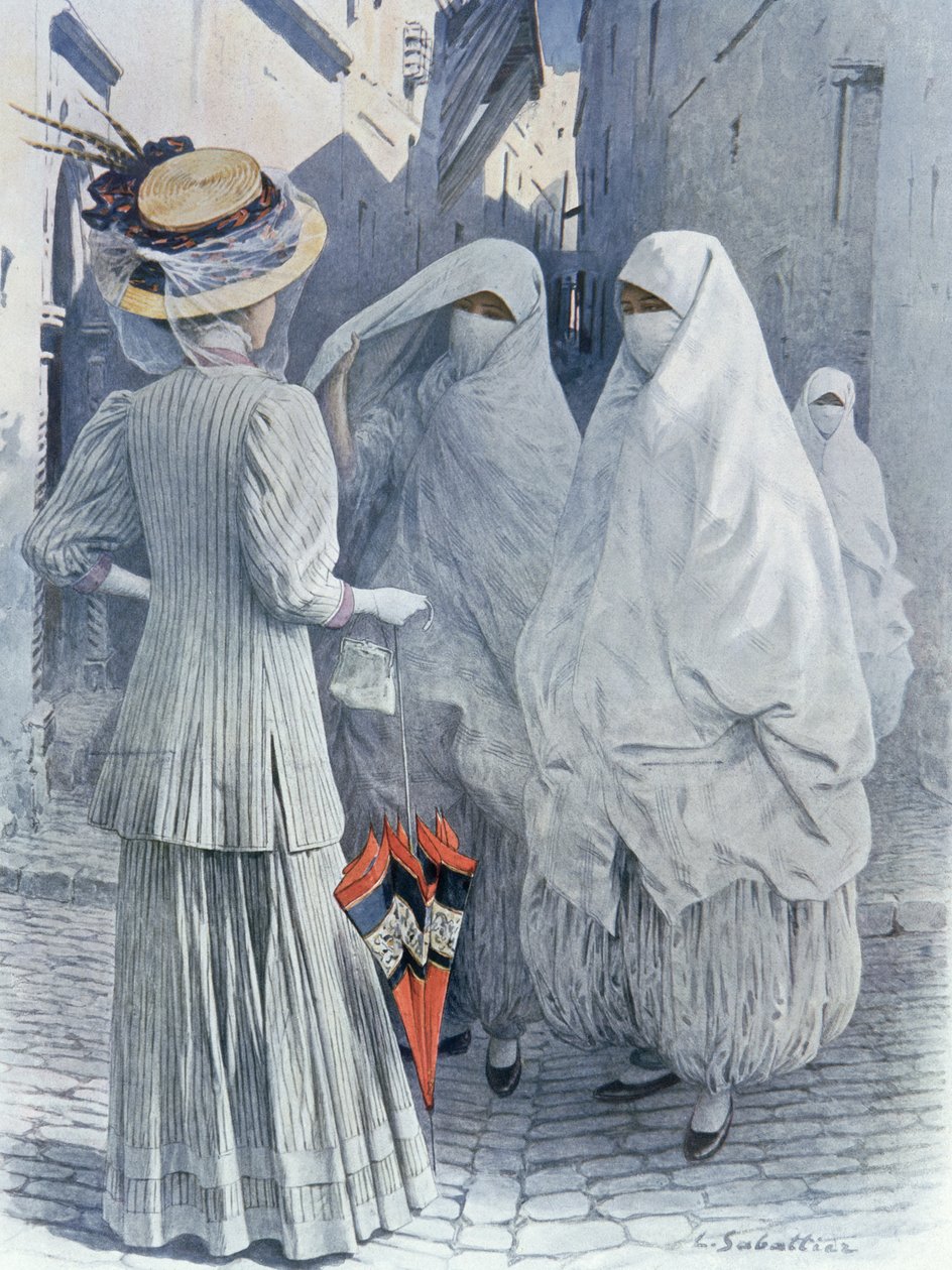 Egy európai nő Algériában, 1910 alkotó: Louis Remy Sabattier